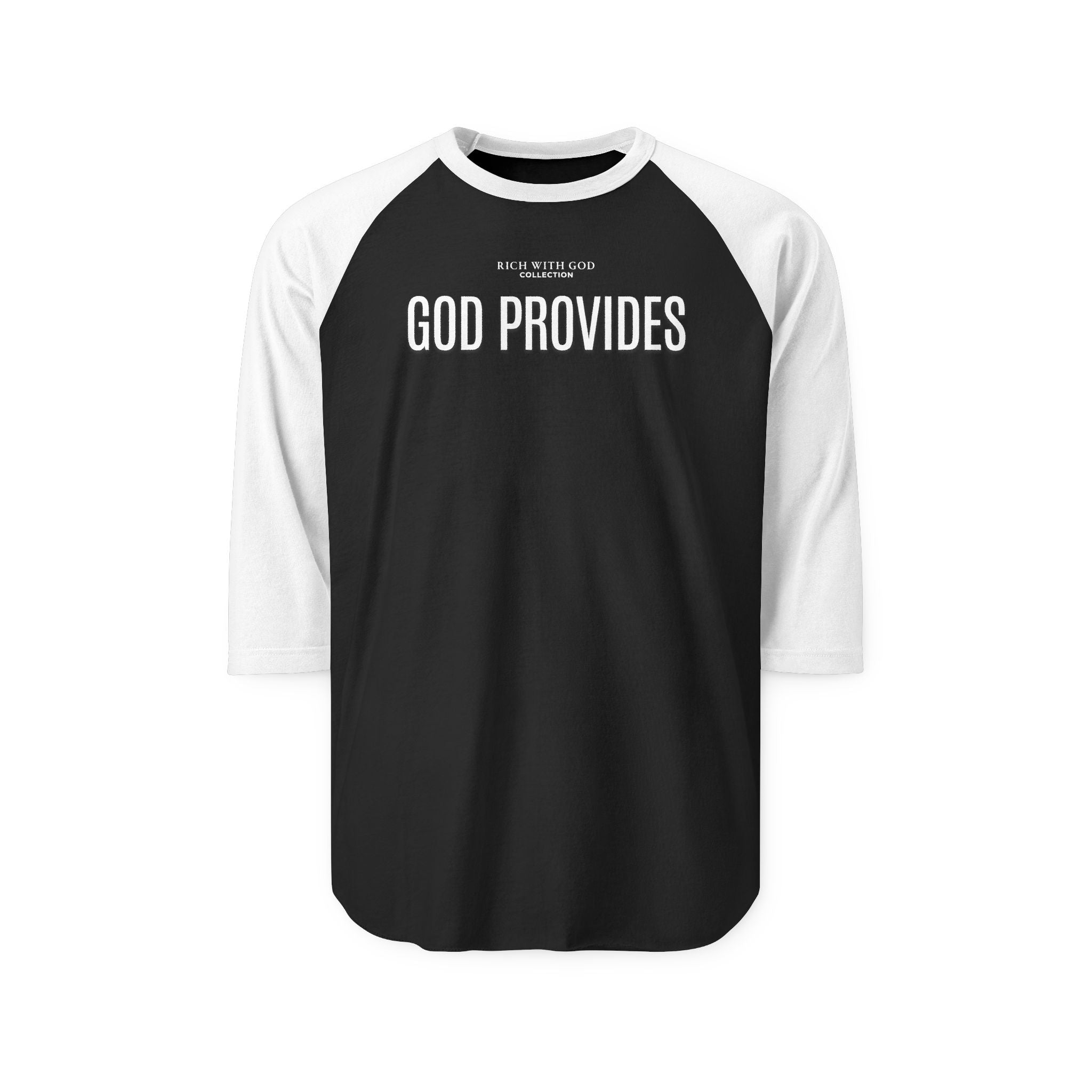 God Provides Unisex Three-Quarter Sleeve Raglan Shirt