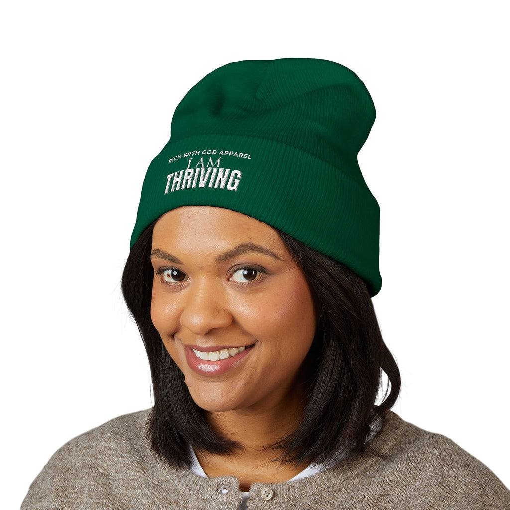 I Am Thriving Embroidered Cuffed Beanie