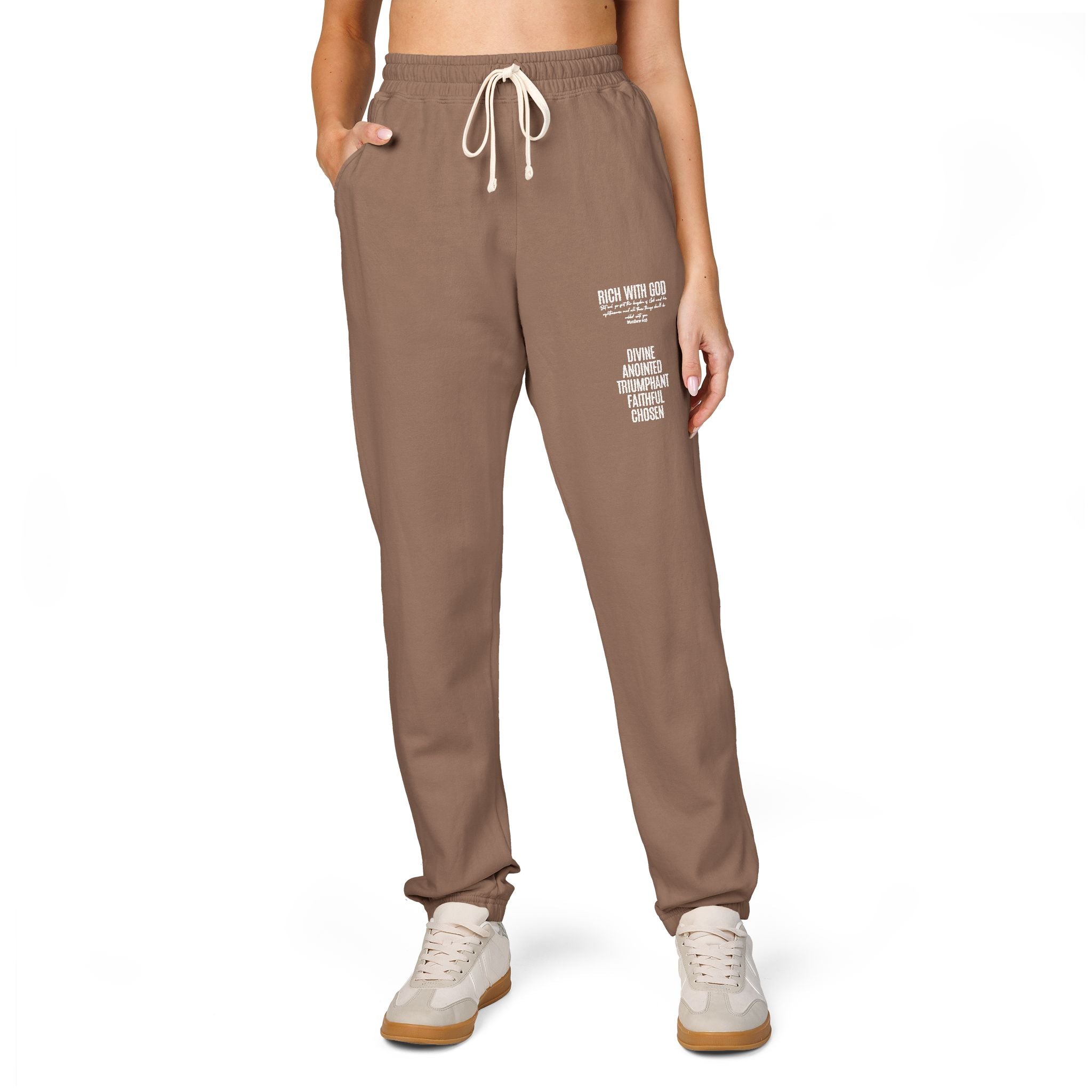 Rich With God Matthew 6:33 Graphic Fleece Sweatpants