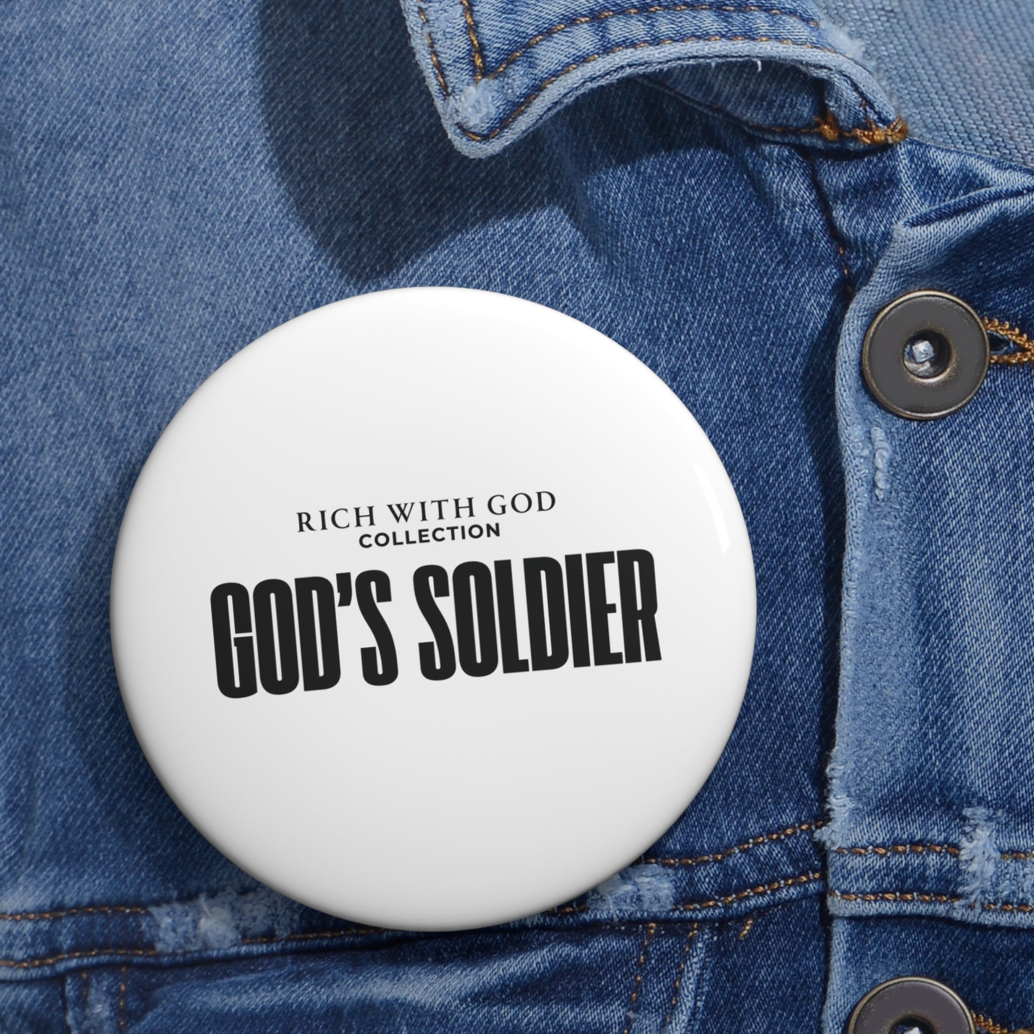 "God's Soldier" Pin Button