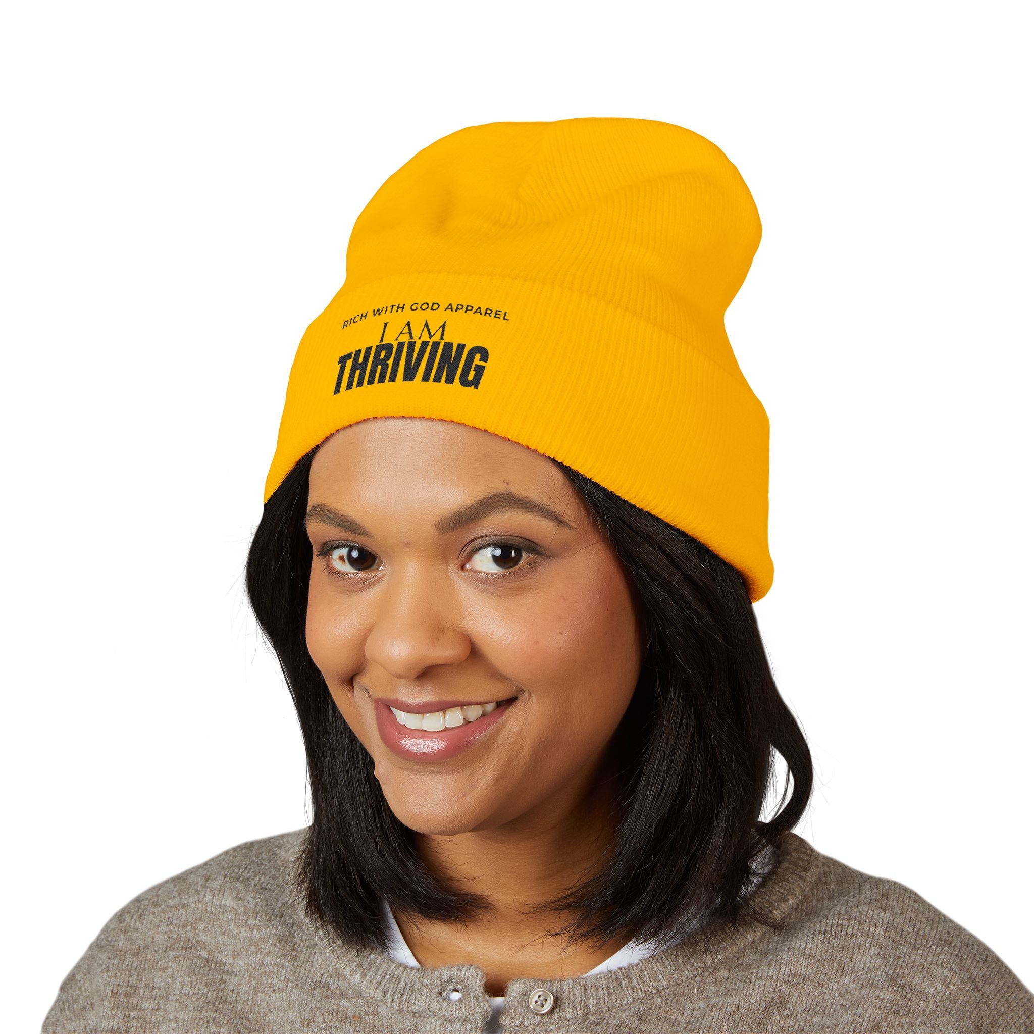 I Am Thriving Embroidered Cuffed Beanie