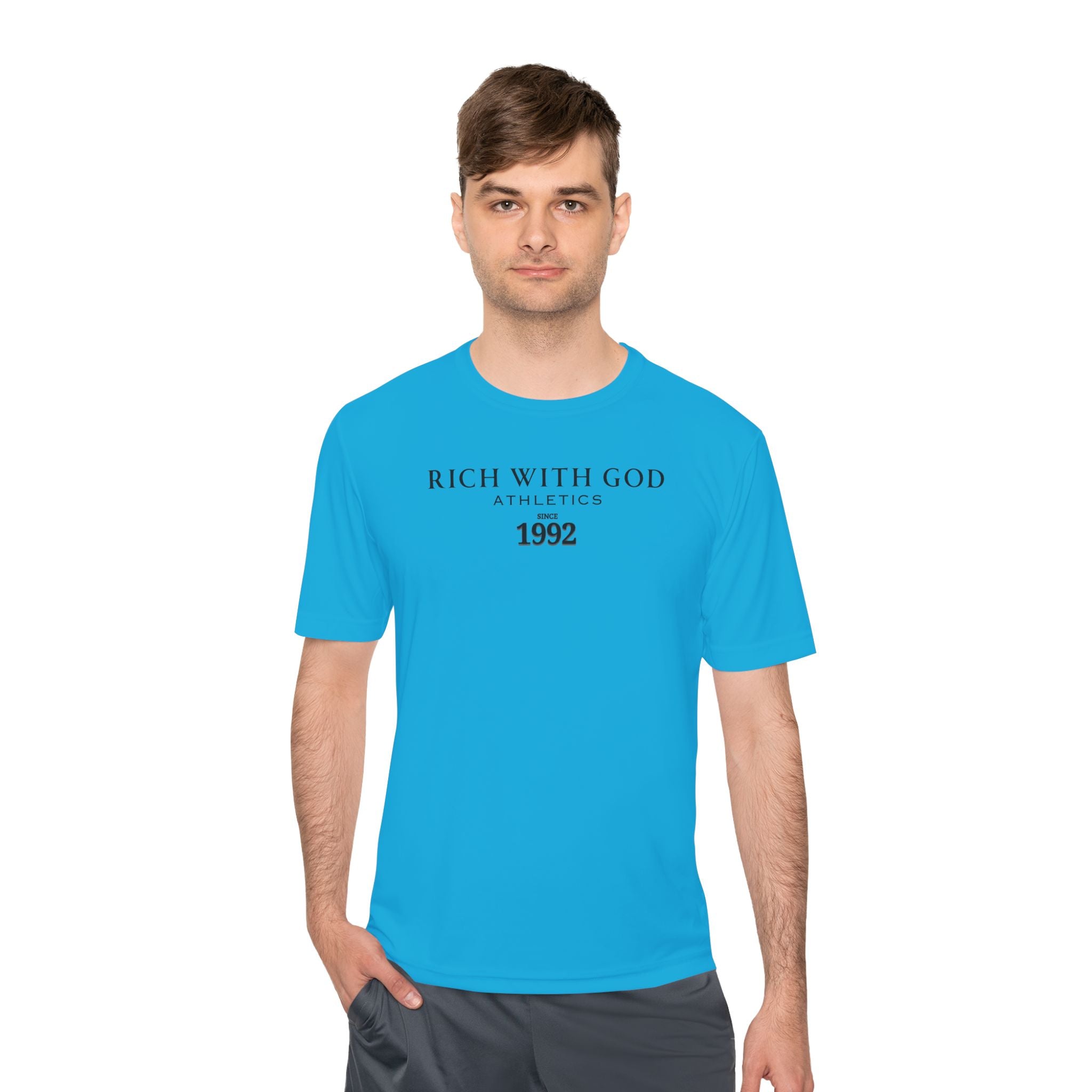Rich With God Athletics Unisex Moisture Wicking Tee
