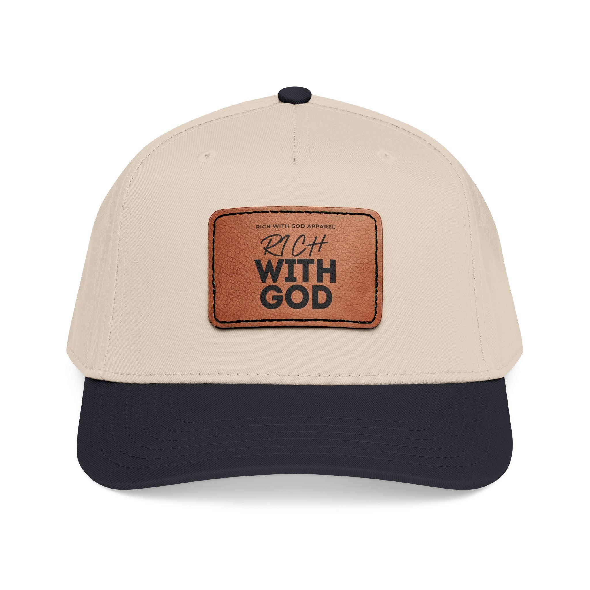 Rich With God Leather Patch Baseball Cap