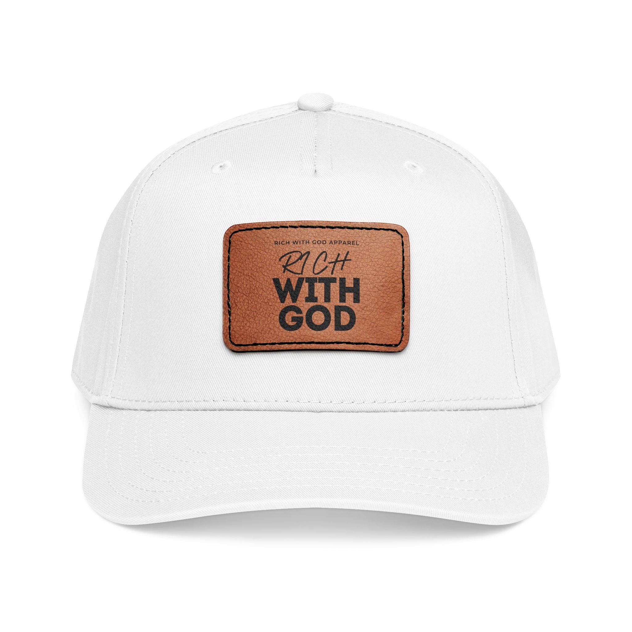 Rich With God Leather Patch Baseball Cap
