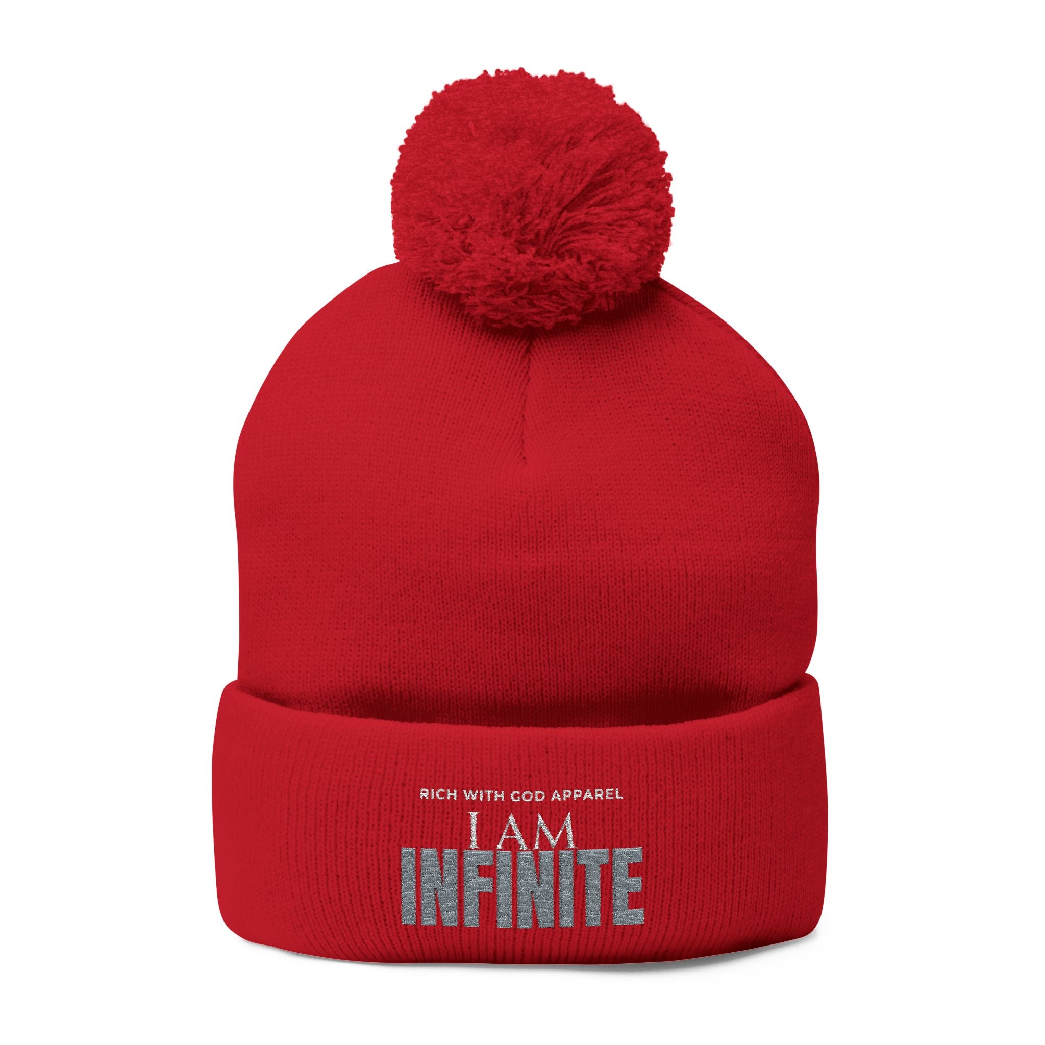 I Am Infinite Embroidered Pom-Pom Beanie