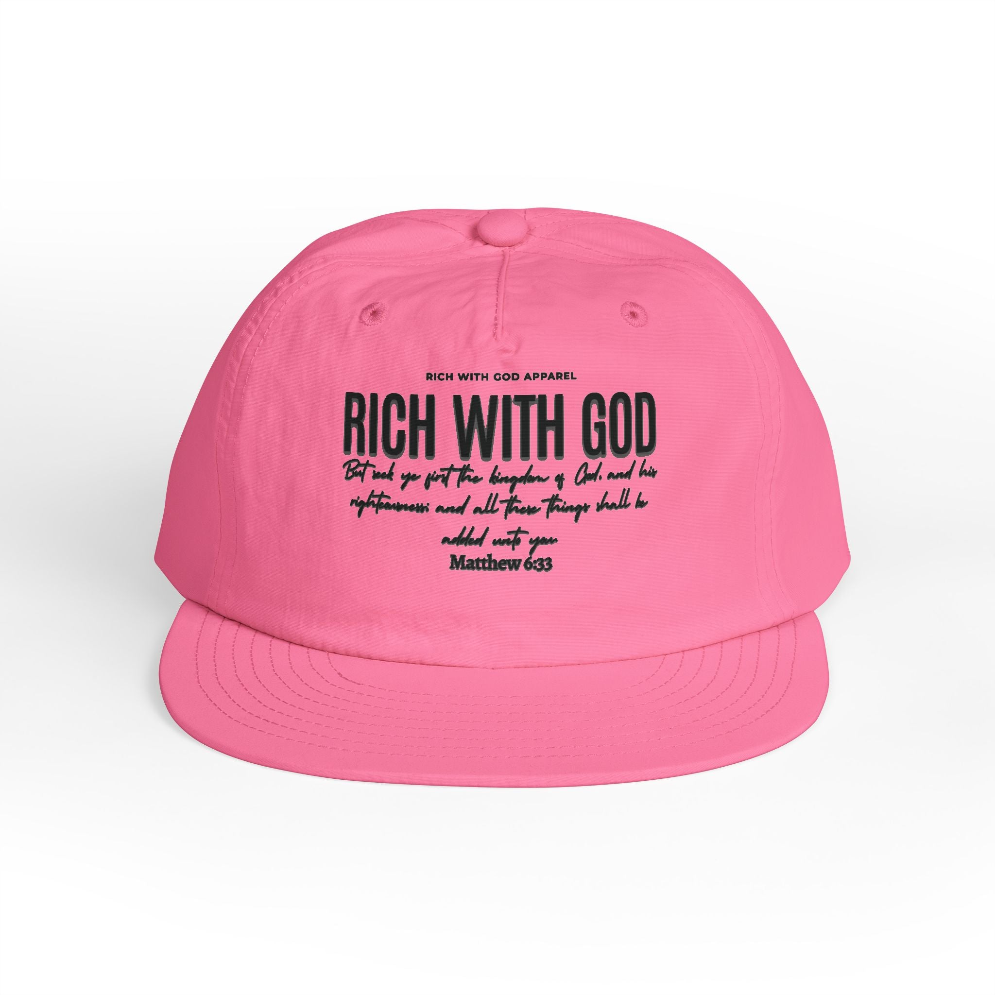 Rich With God Matthew 6:33 Surf Cap Snapback
