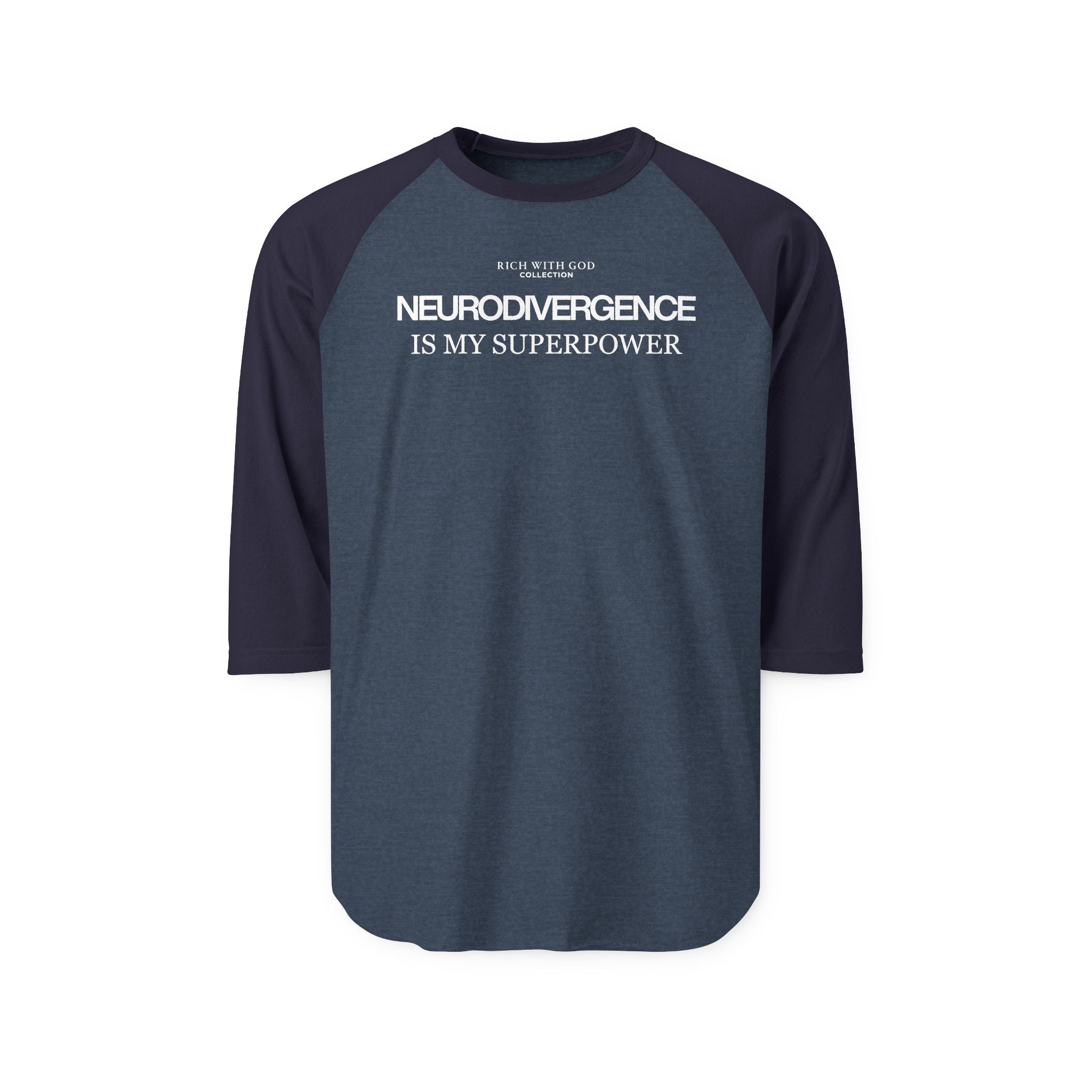 Neurodivergence is My Superpower Unisex Three-Quarter Sleeve Raglan Shirt