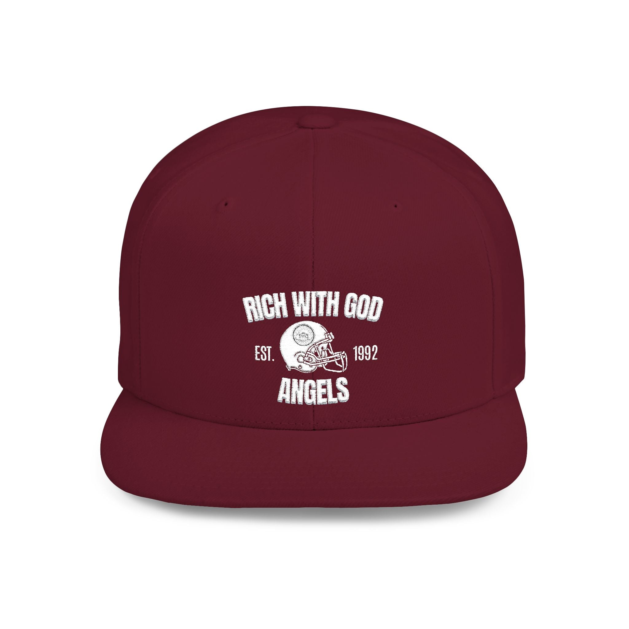 Rich With God Angels Flat Bill Snapback