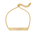 Rich With God Collection Adjustable Flat Bar Bracelet (Engraving)
