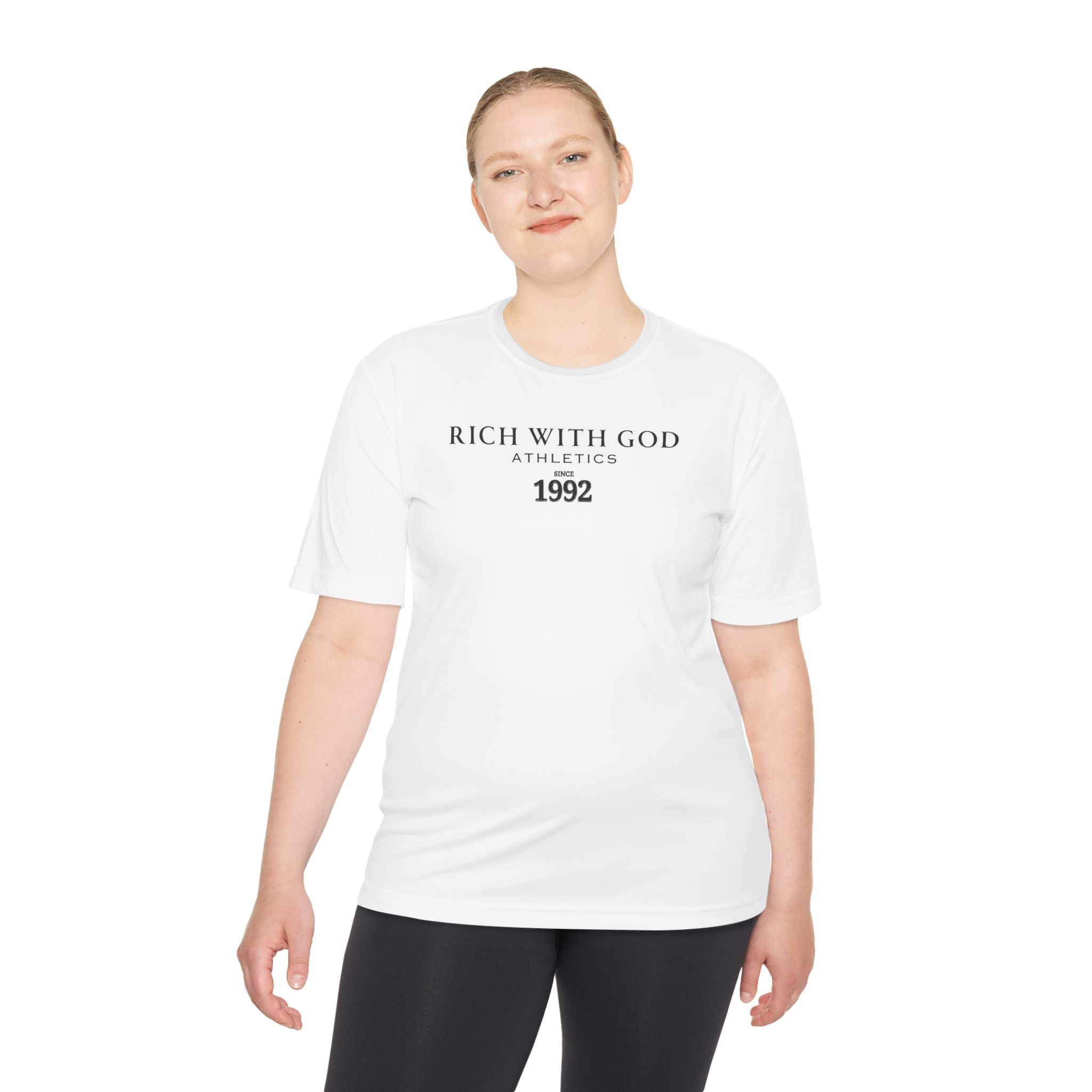 Rich With God Athletics Unisex Moisture Wicking Tee