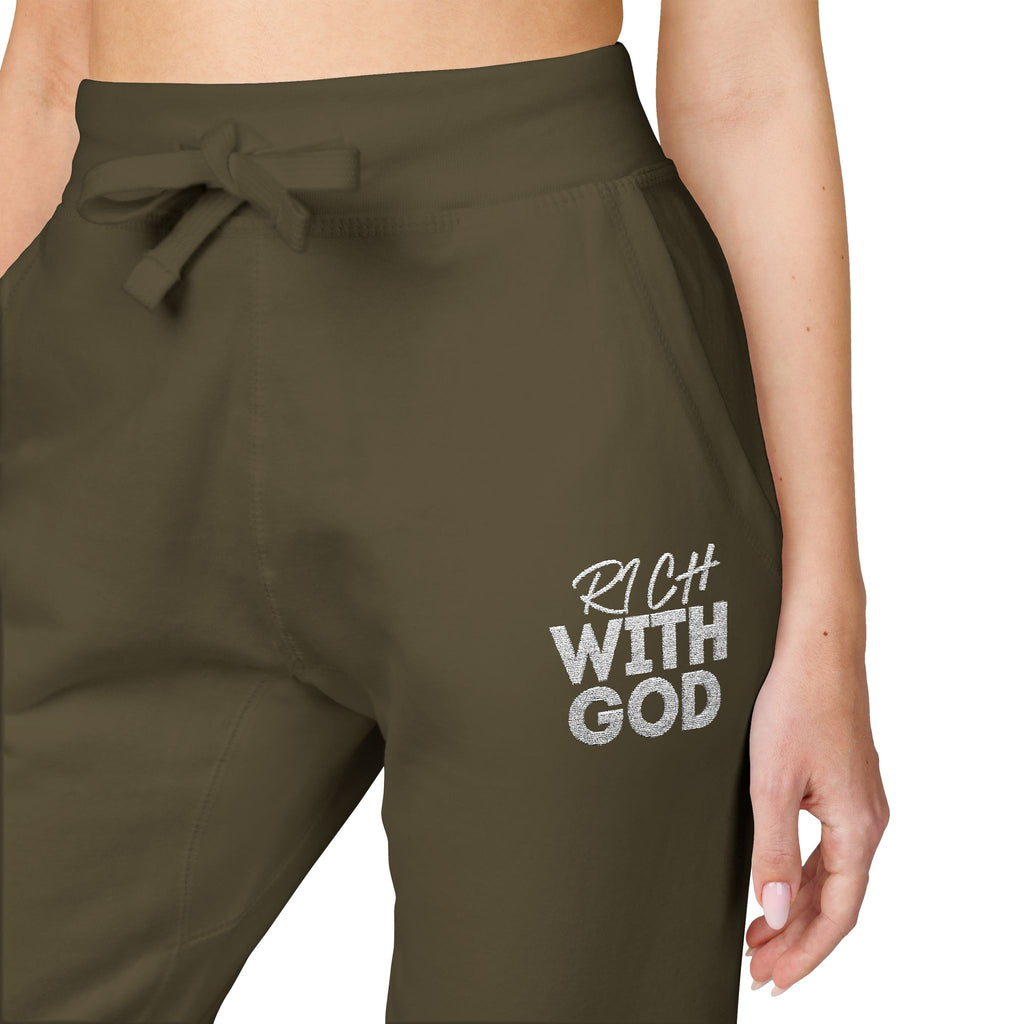 Rich With God Unisex Fleece Sweatpants (Embroidery)