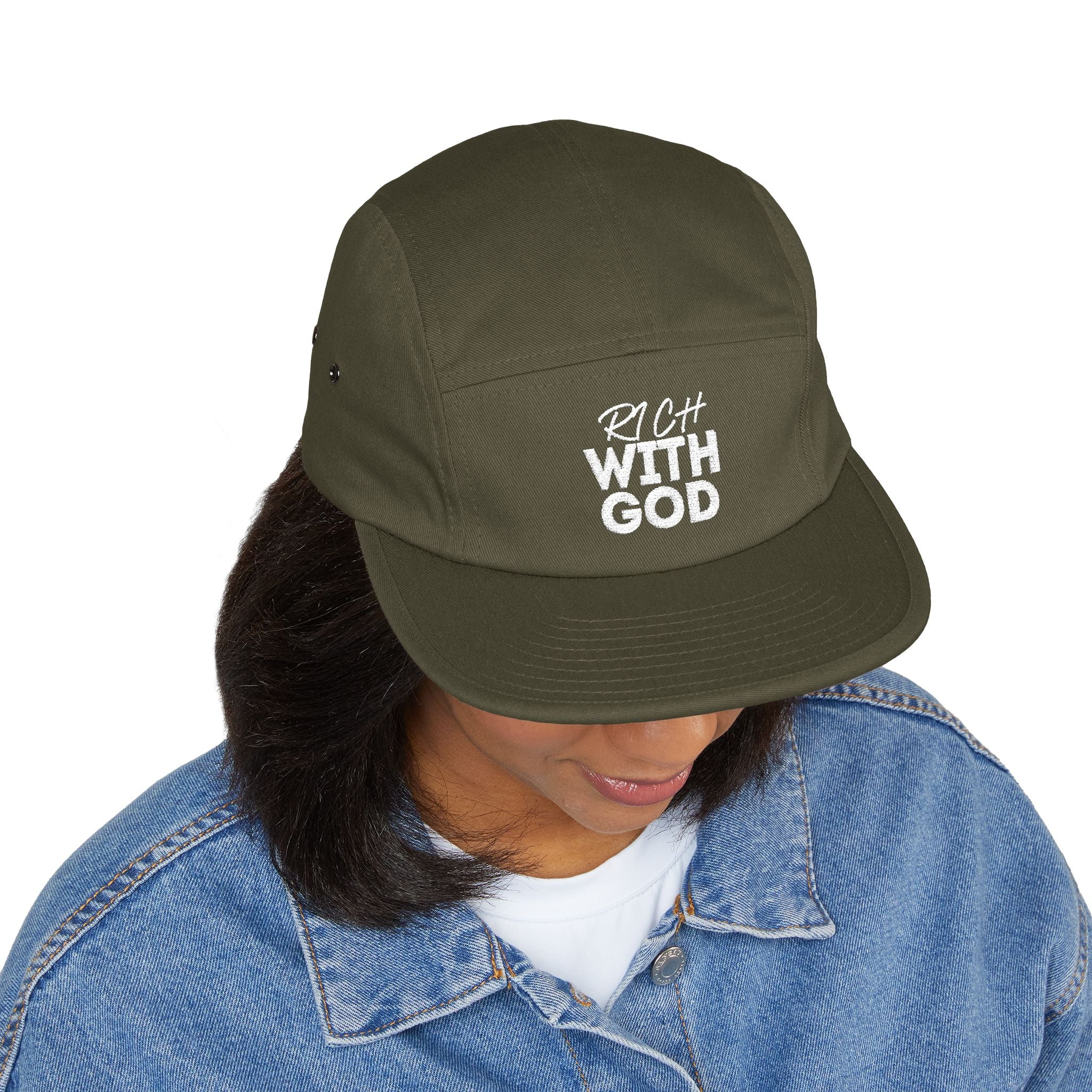 Rich With God 5 Panel Cap (Embroidery)