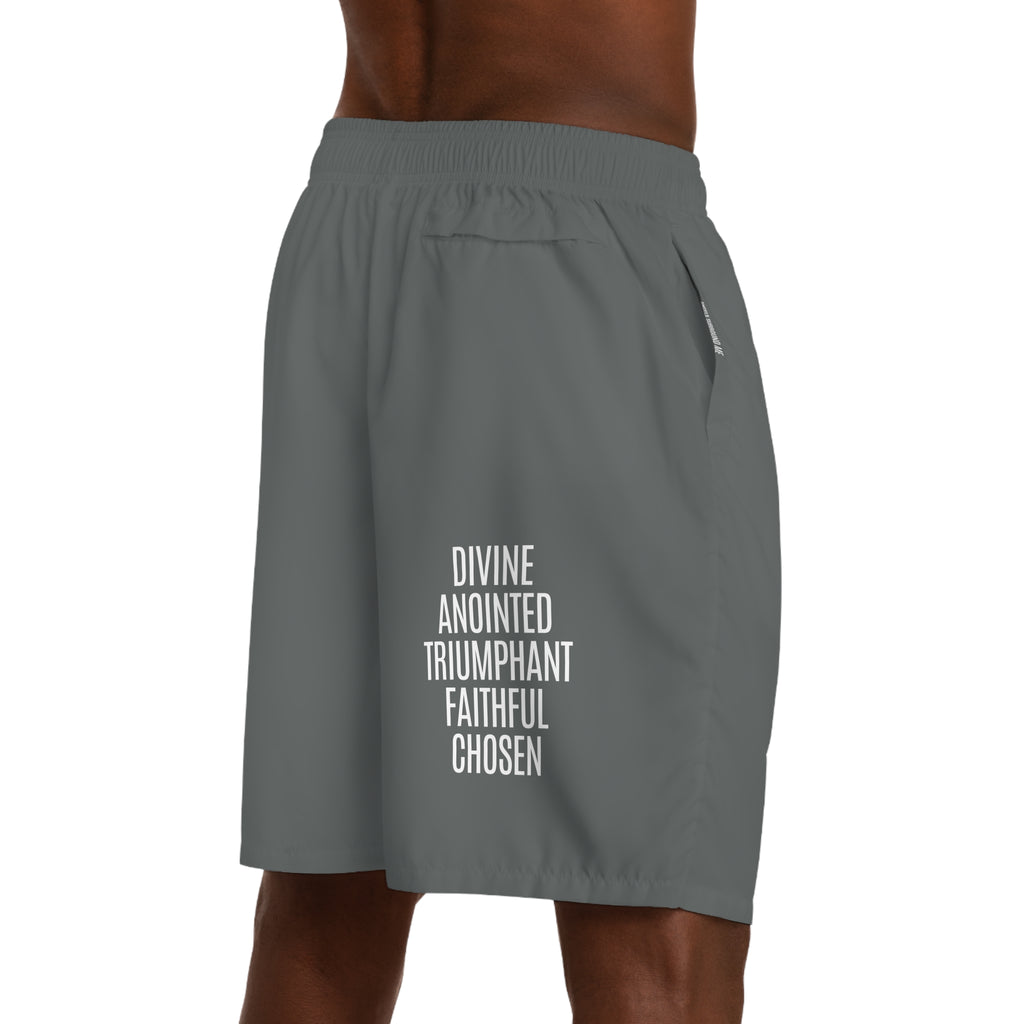 "Rich With God" Graphic Jogger Shorts (Dark Grey)