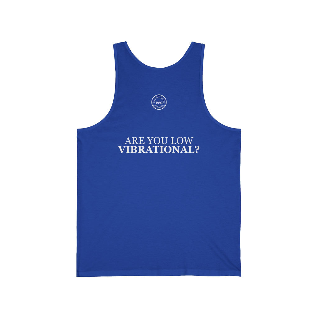 Gossip is a Low Vibrational Activity Unisex Jersey Tank