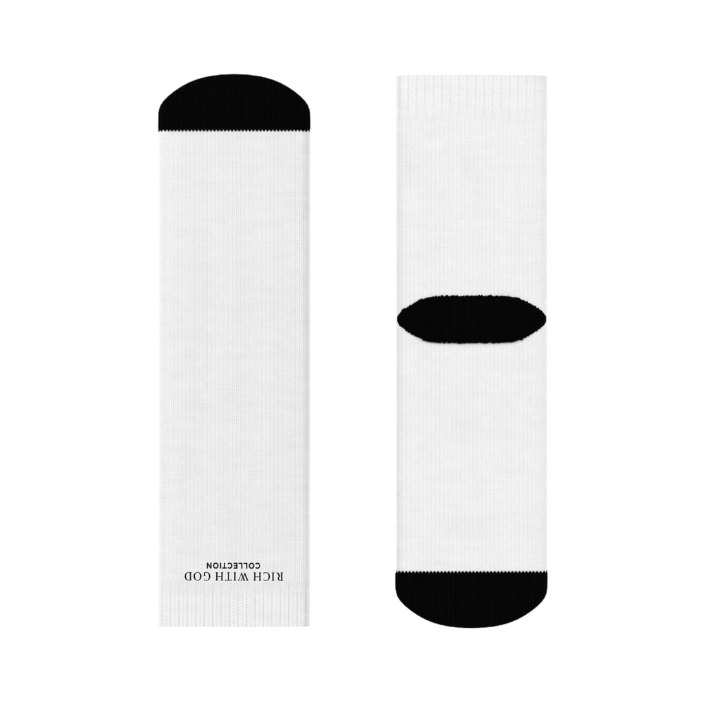 Rich With God Collection White Crew Socks