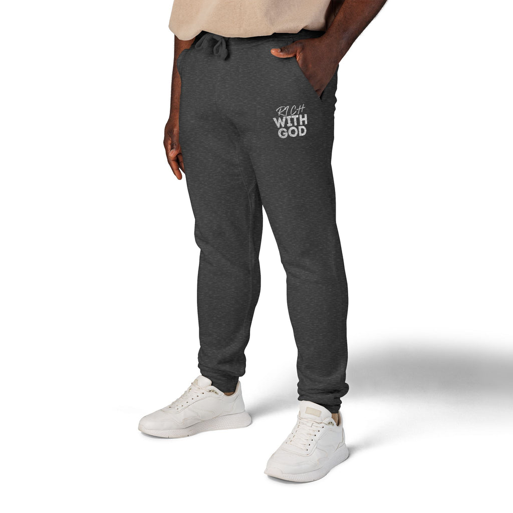 Rich With God Unisex Fleece Sweatpants (Embroidery)