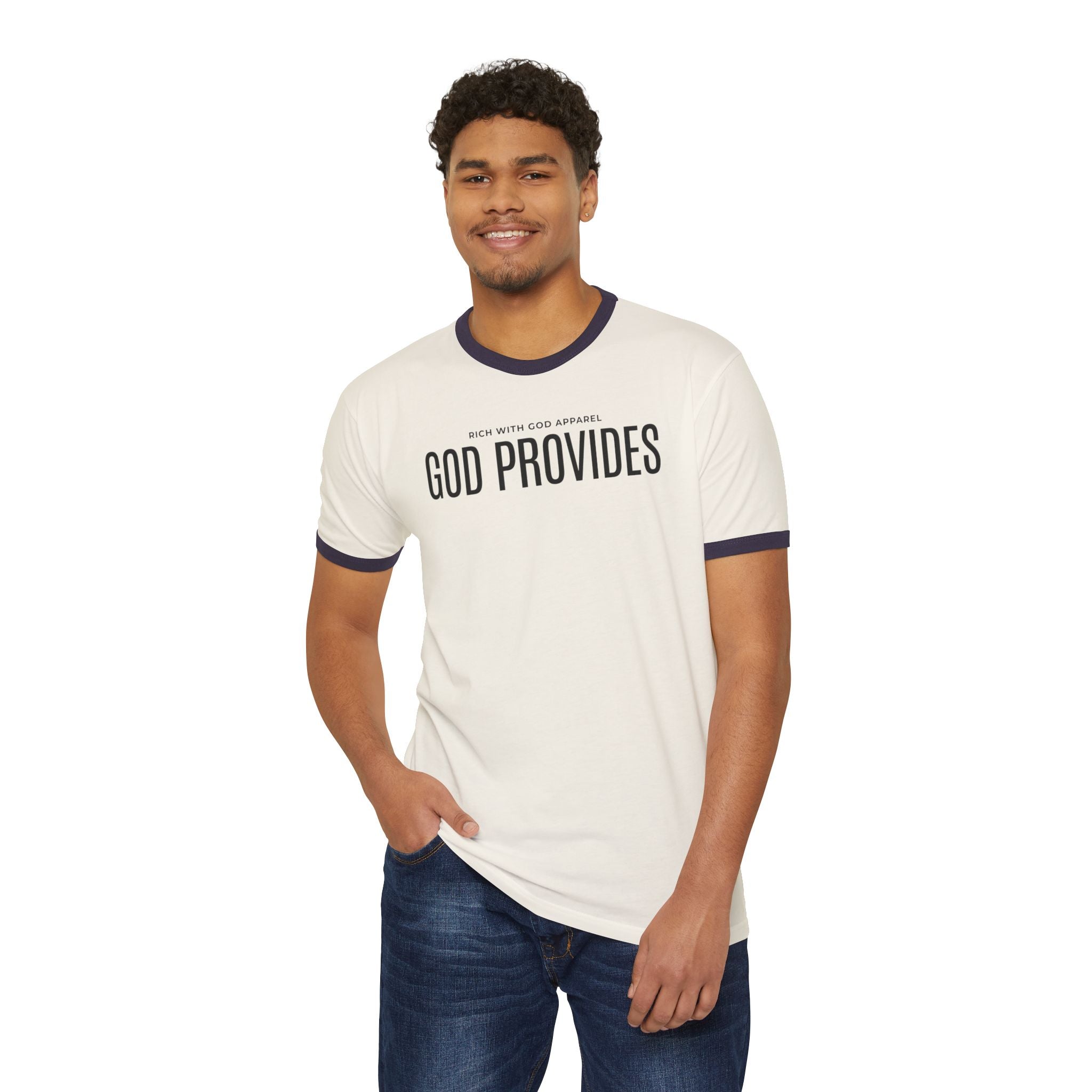 God Provides Unisex Cotton Ringer T-Shirt