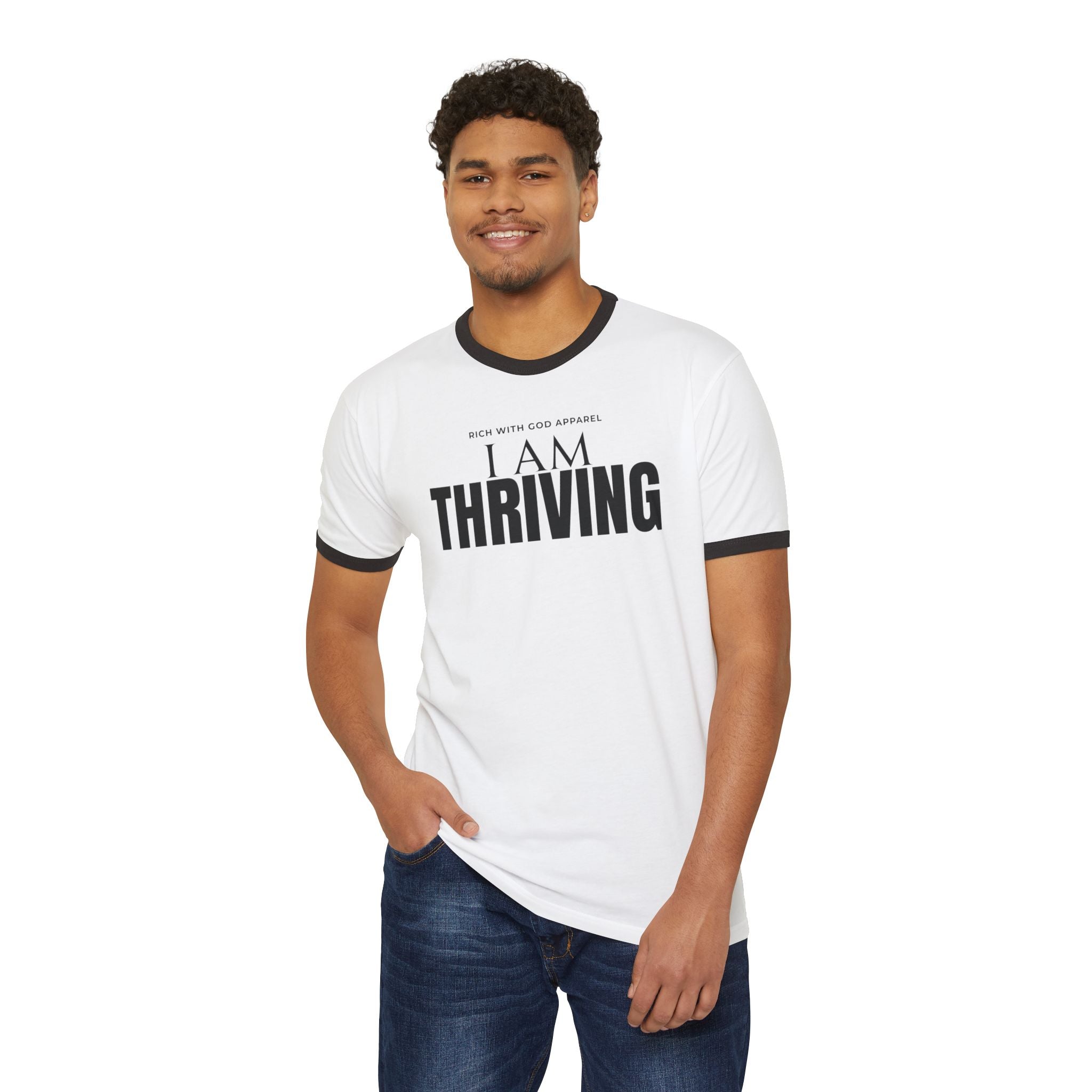 I Am Thriving Unisex Cotton Ringer T-Shirt