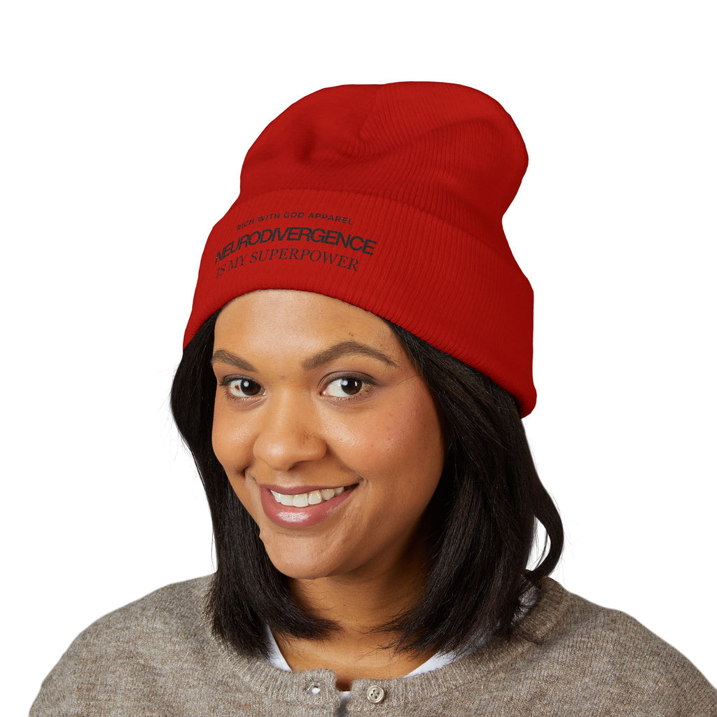 Neurodivergence is My Superpower Embroidered Cuffed Beanie