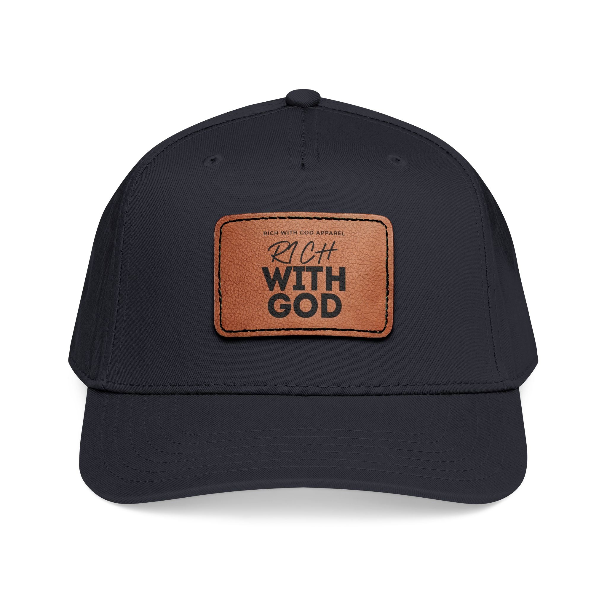 Rich With God Leather Patch Baseball Cap