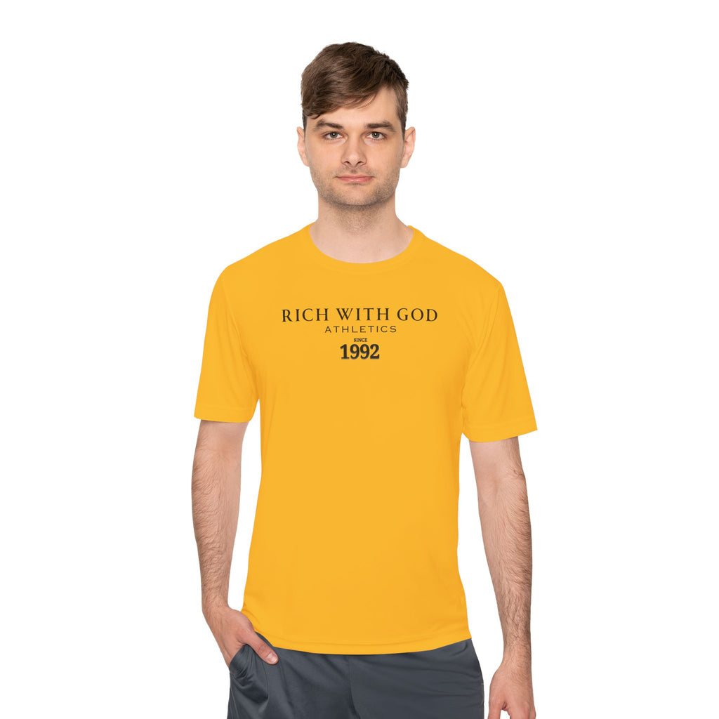 Rich With God Athletics Unisex Moisture Wicking Tee