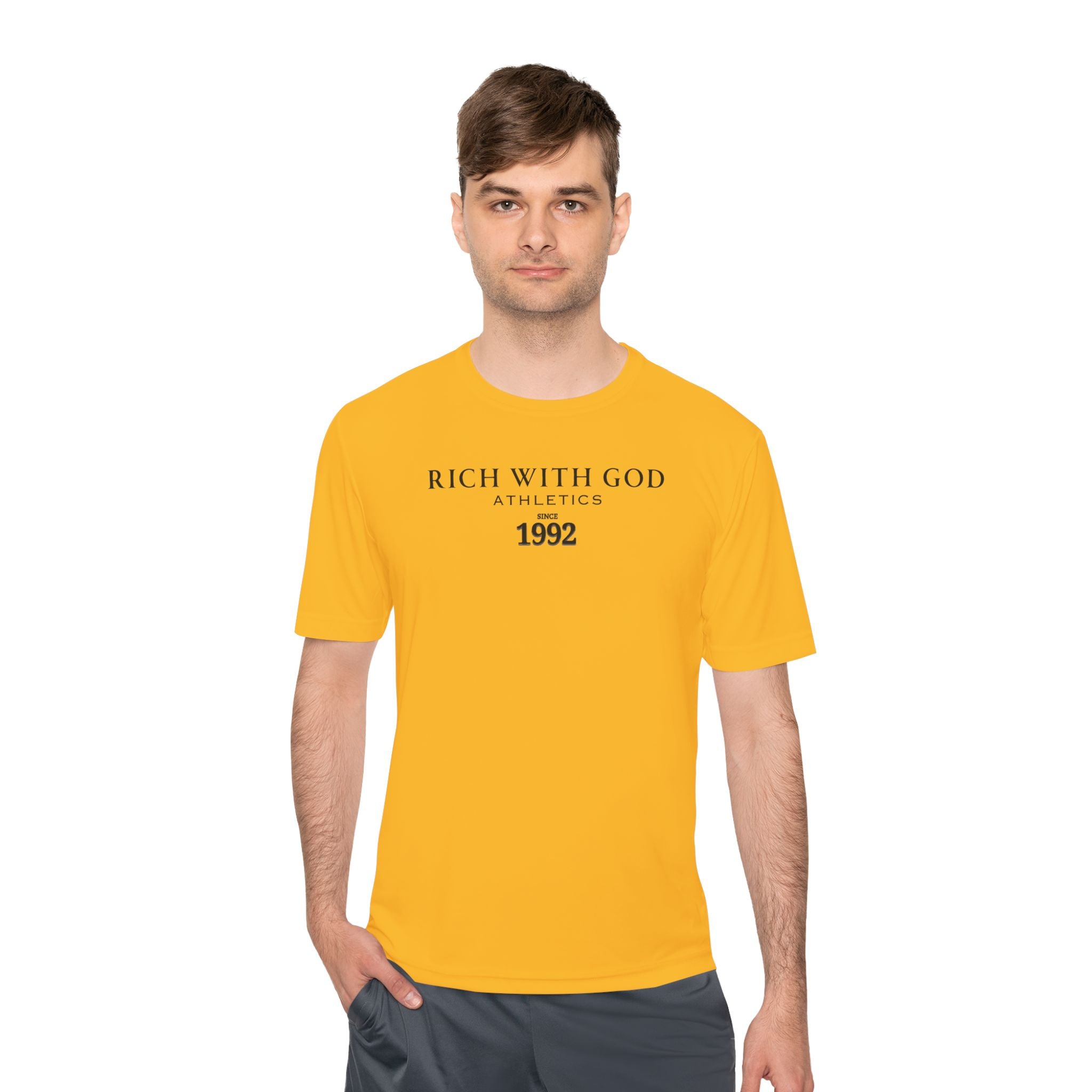 Rich With God Athletics Unisex Moisture Wicking Tee
