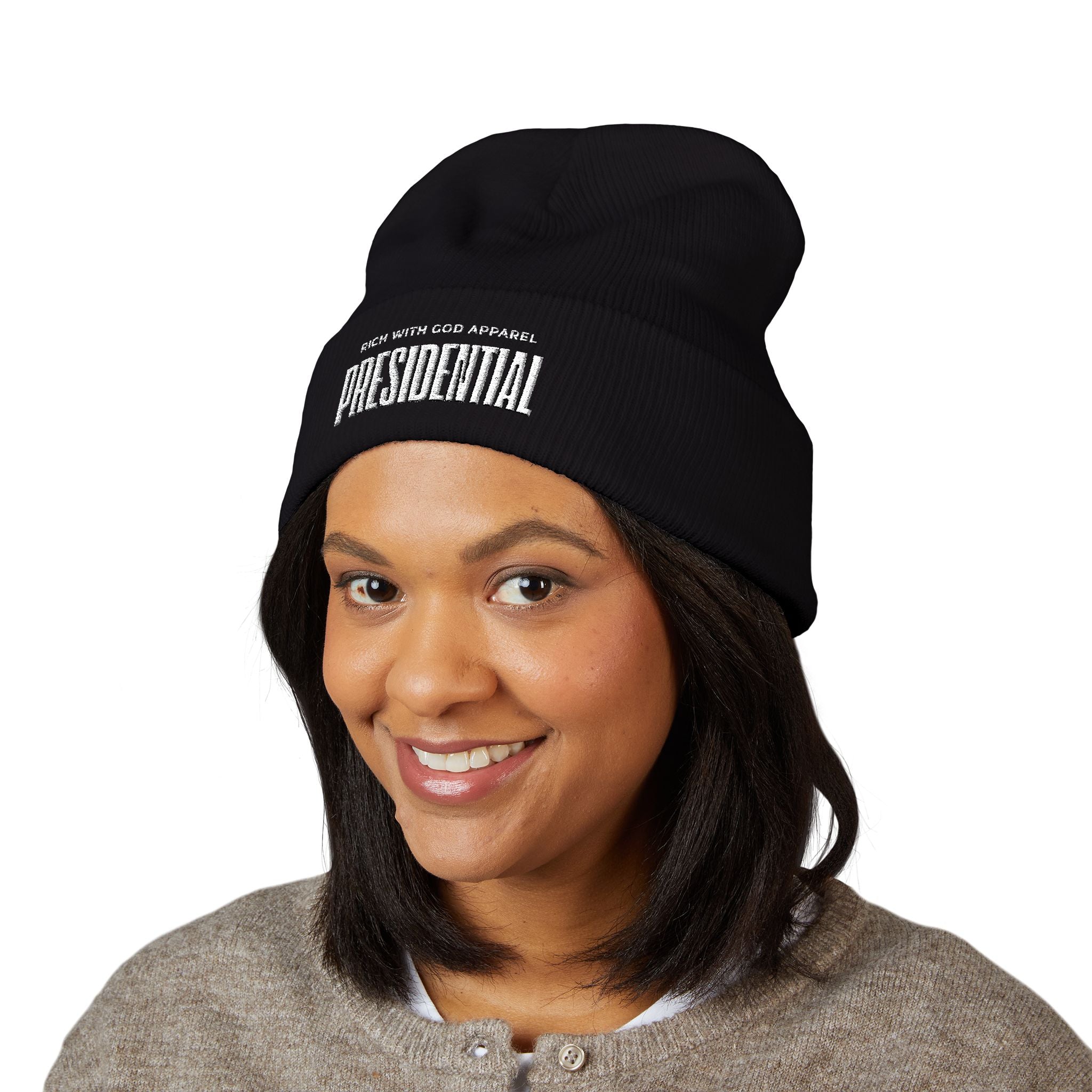 Presidential Embroidered Cuffed Beanie