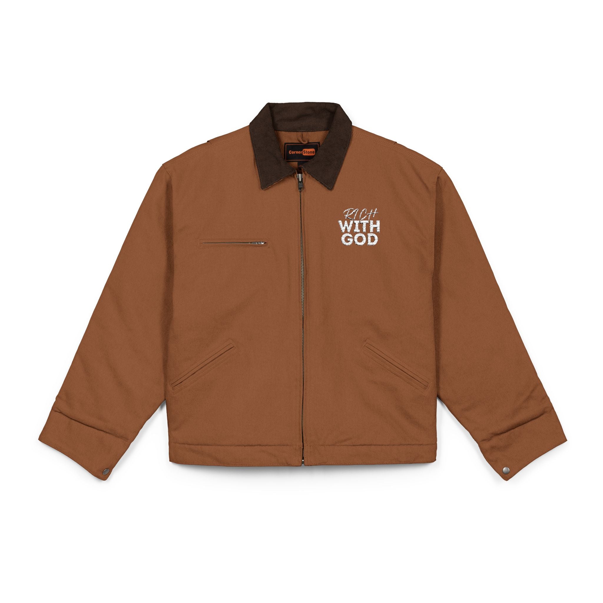 Rich With God CornerStone® Unisex Duck Cloth Work Jacket