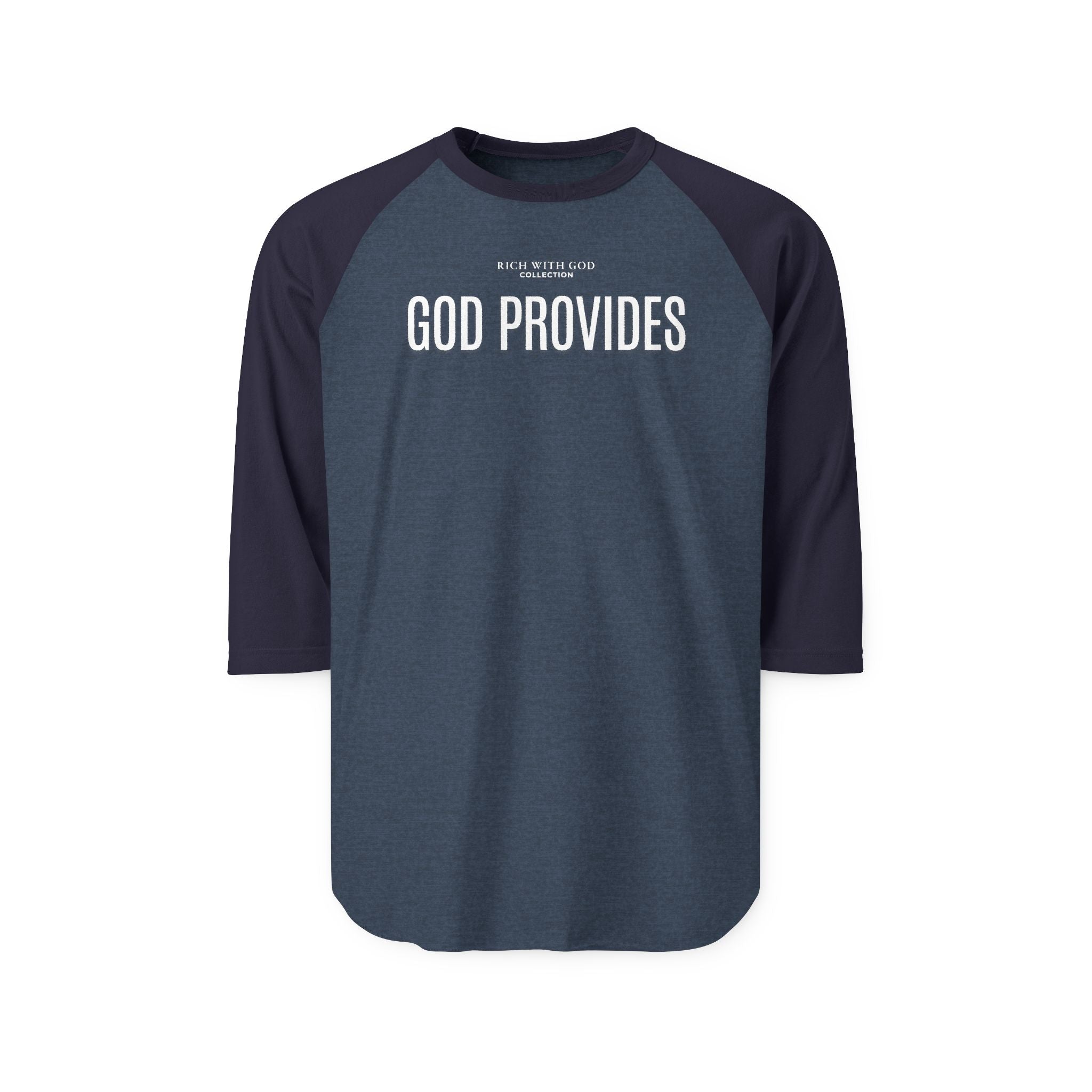 God Provides Unisex Three-Quarter Sleeve Raglan Shirt