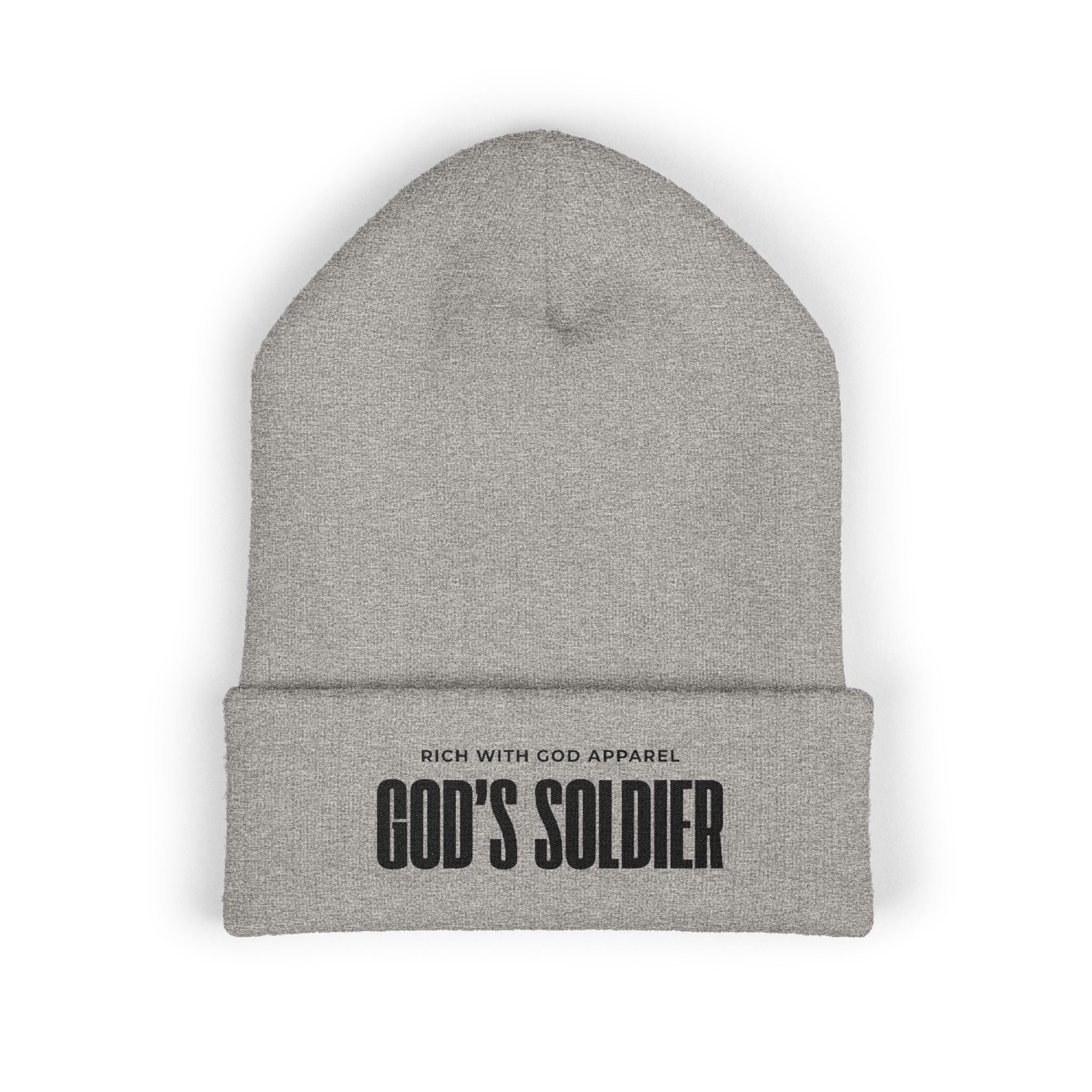 God's Soldier Embroidered Cuffed Beanie