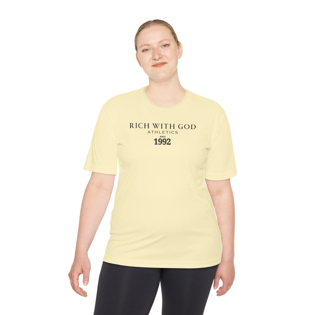 Rich With God Athletics Unisex Moisture Wicking Tee