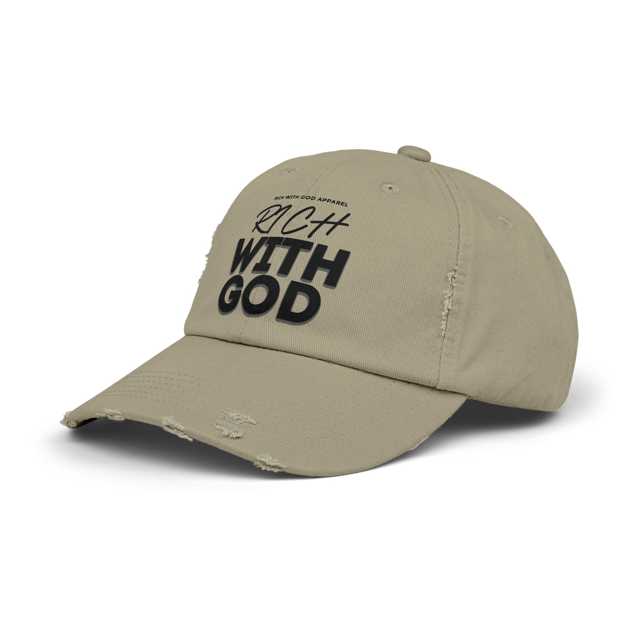 Rich With God Unisex Distressed Cap