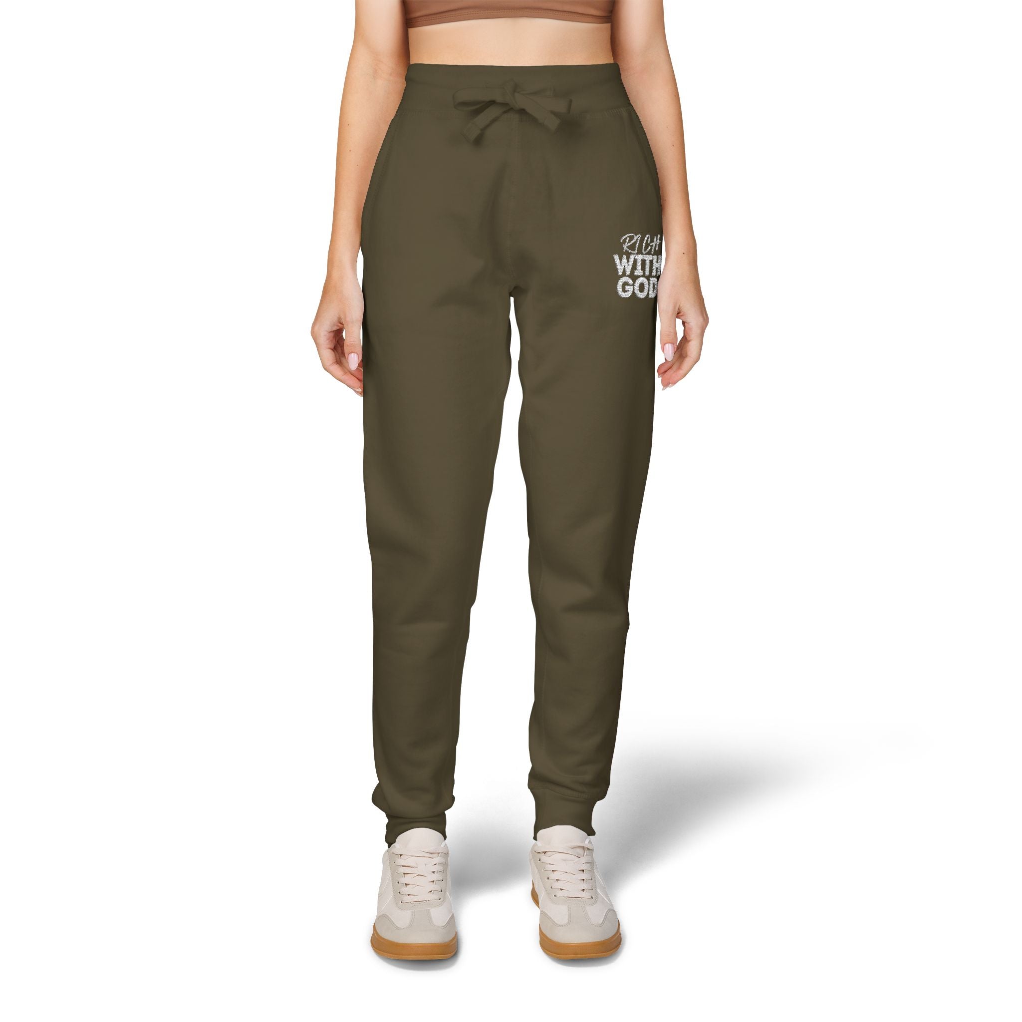 Rich With God Unisex Fleece Sweatpants (Embroidery)