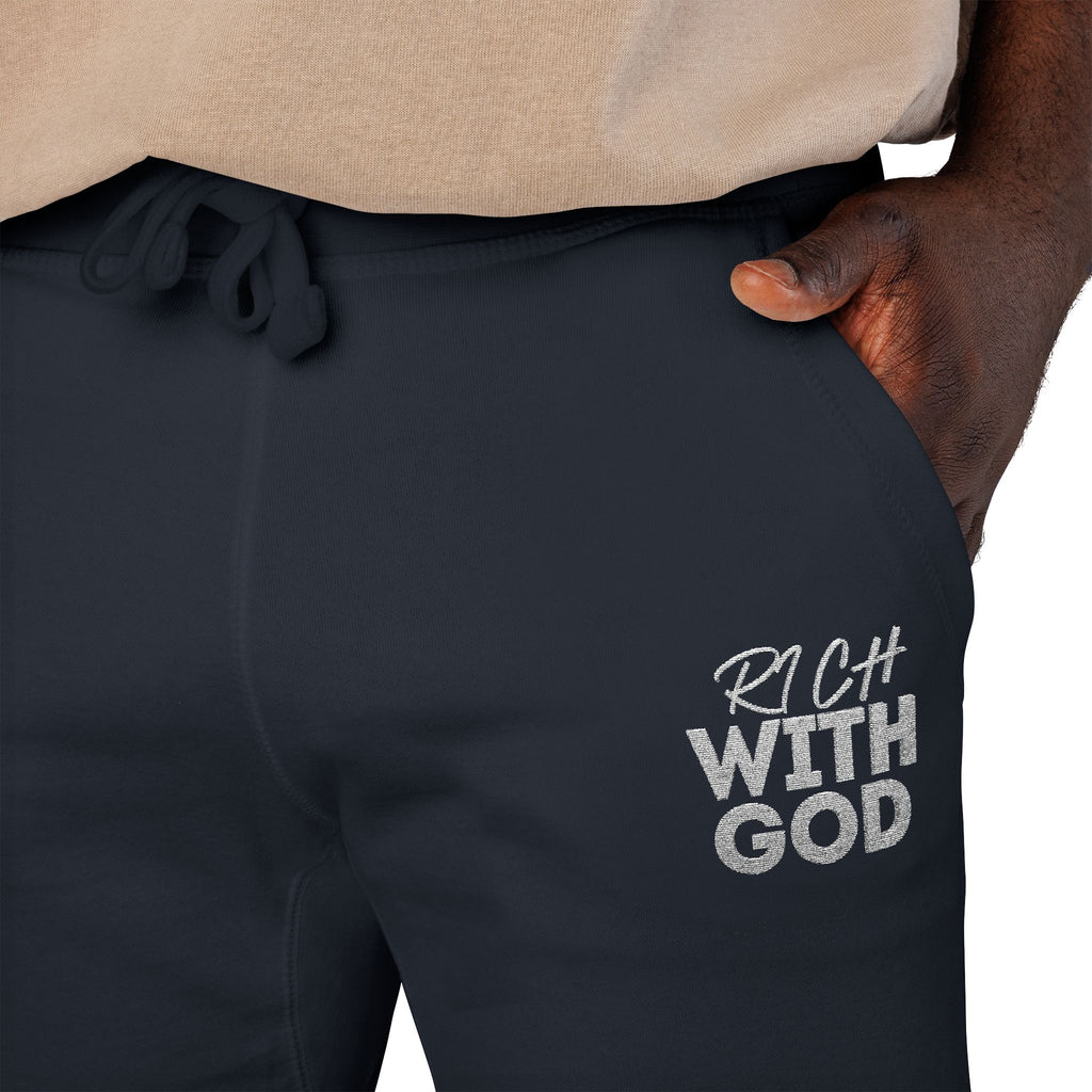 Rich With God Unisex Fleece Sweatpants (Embroidery)