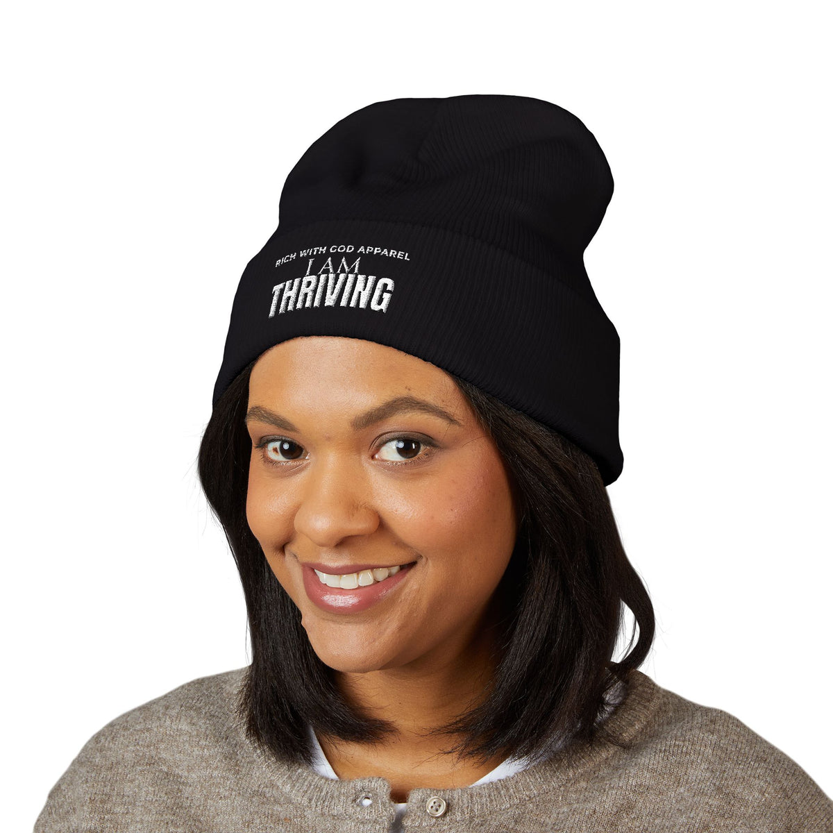 I Am Thriving Embroidered Cuffed Beanie