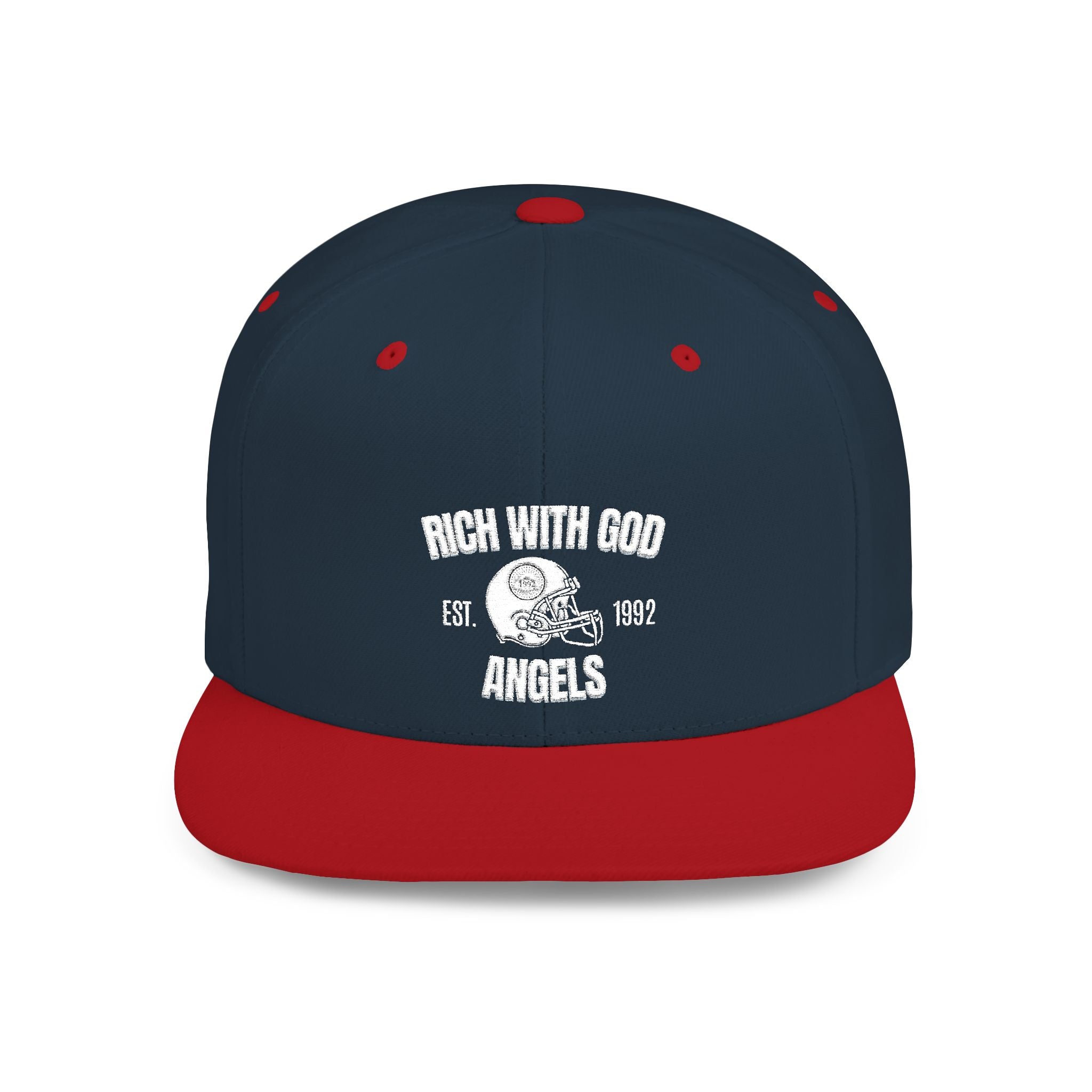 Rich With God Angels Flat Bill Snapback