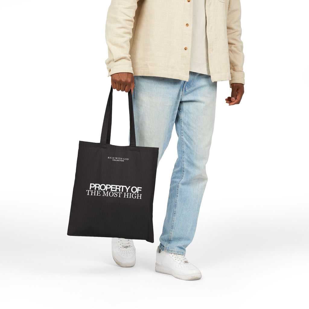Property of the Most High Black Cotton Canvas Tote Bag