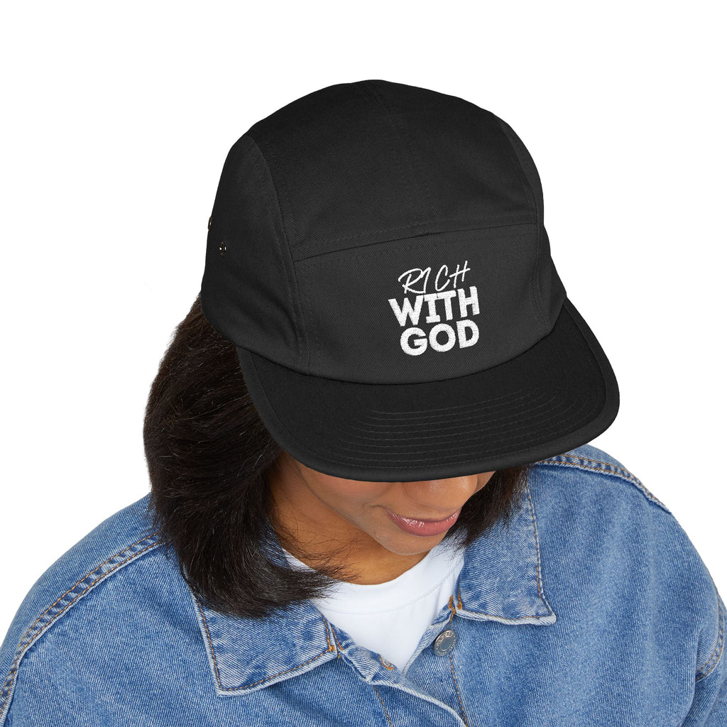 Rich With God 5 Panel Cap (Embroidery)