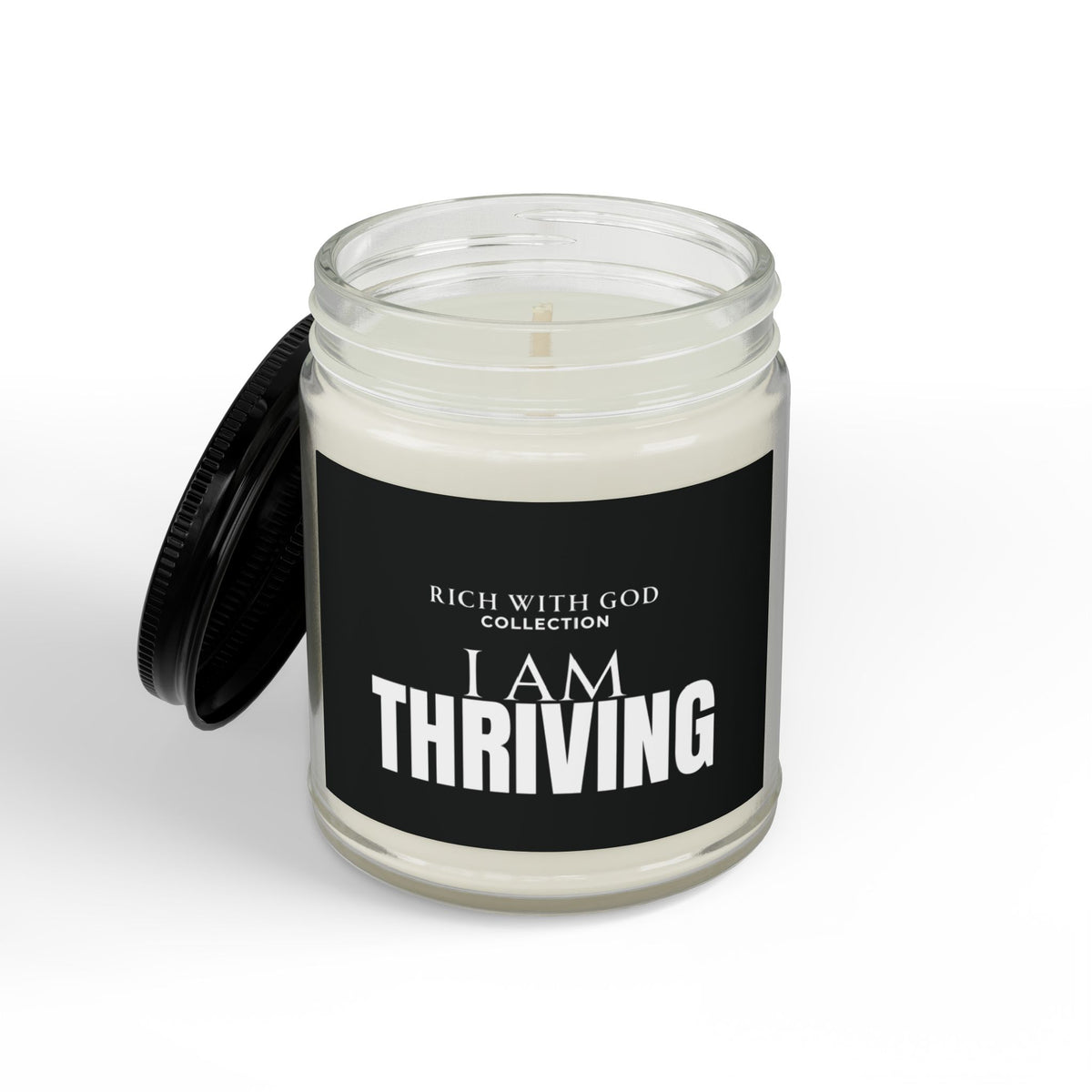 I Am Thriving Scented Soy Candles with Black Lid, (4 and 9oz)