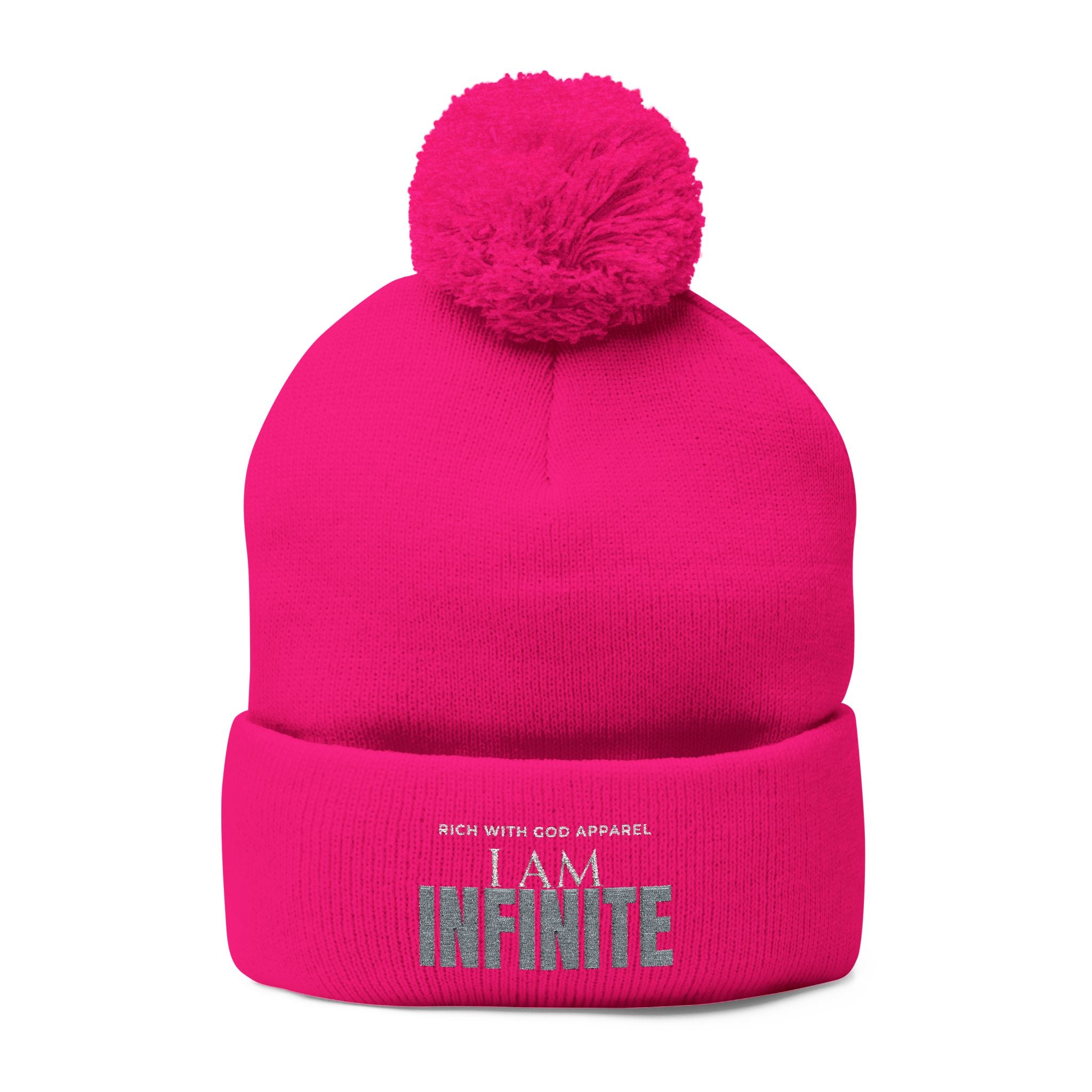 I Am Infinite Embroidered Pom-Pom Beanie