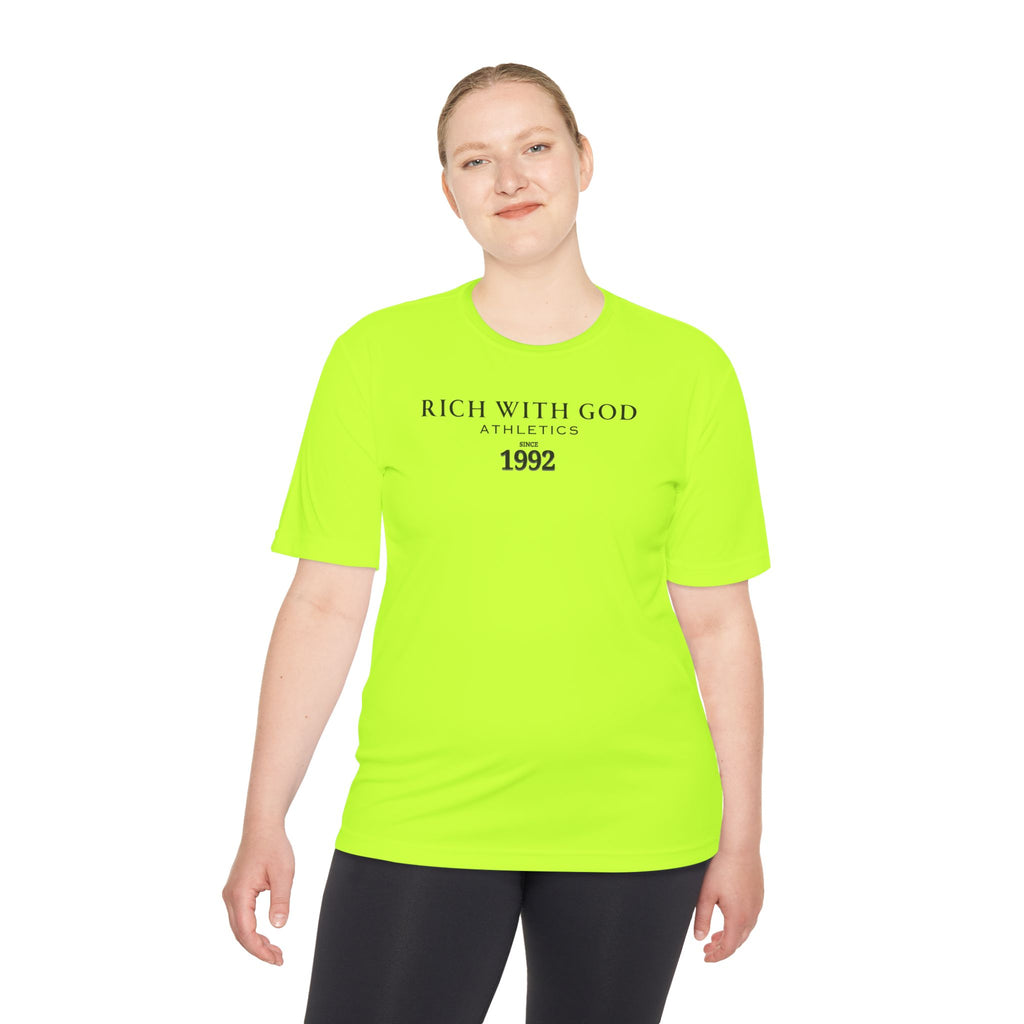 Rich With God Athletics Unisex Moisture Wicking Tee