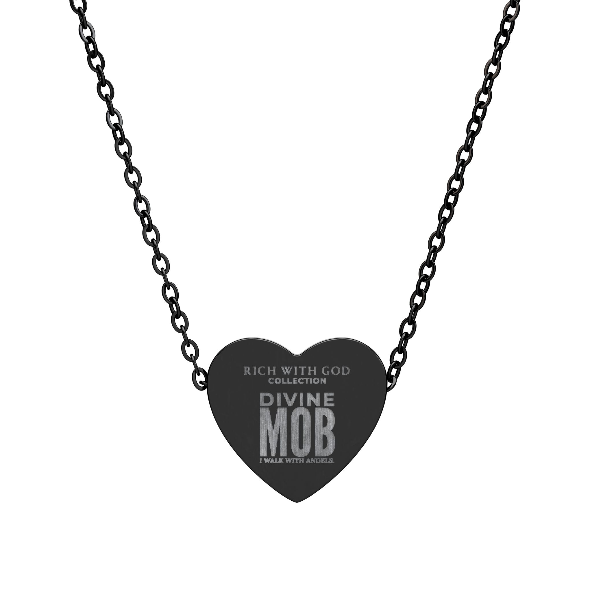Divine Mob Heart Necklace (Engraving)