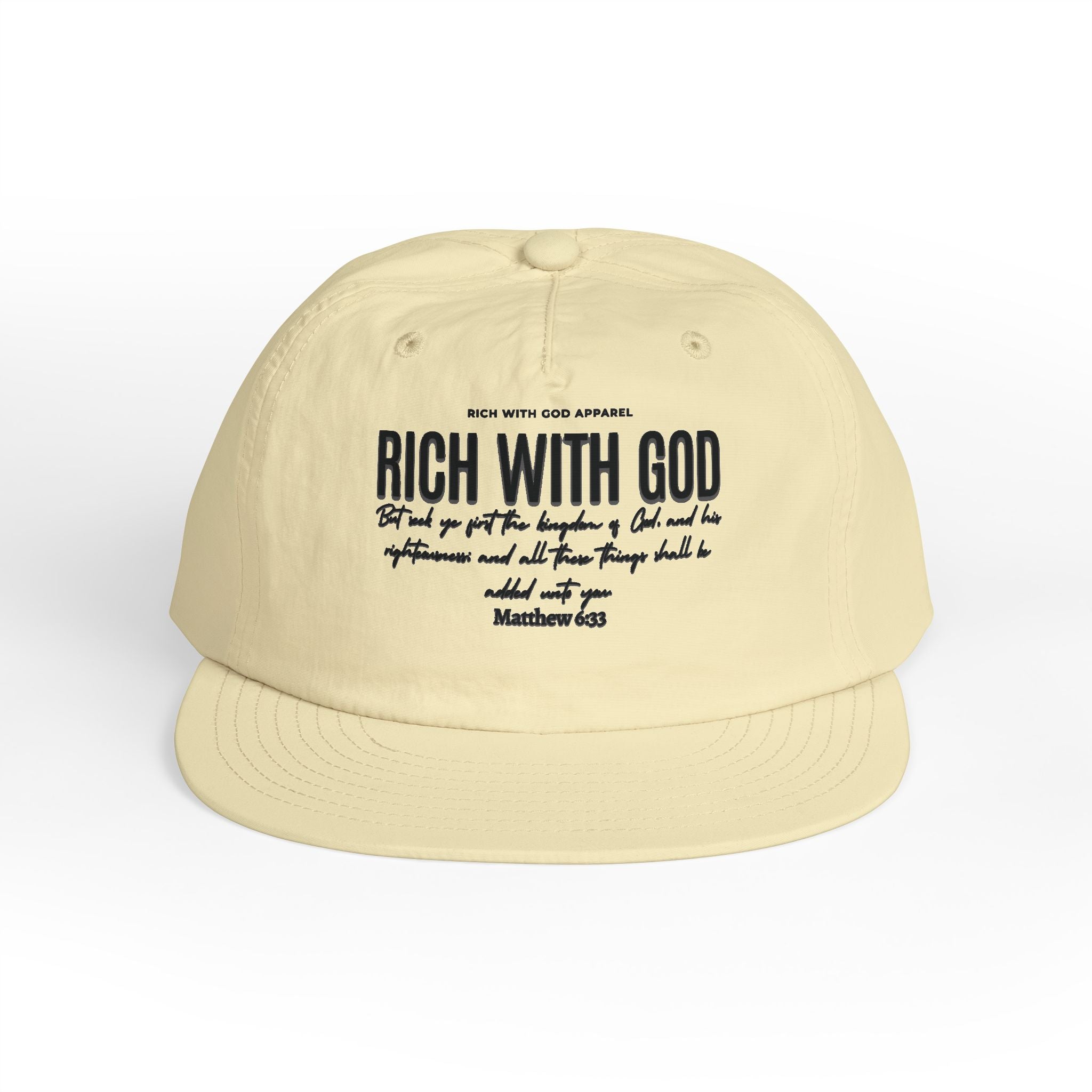 Rich With God Matthew 6:33 Surf Cap Snapback