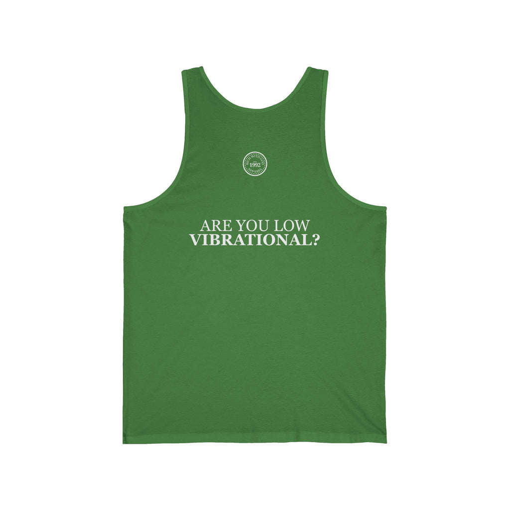 Gossip is a Low Vibrational Activity Unisex Jersey Tank