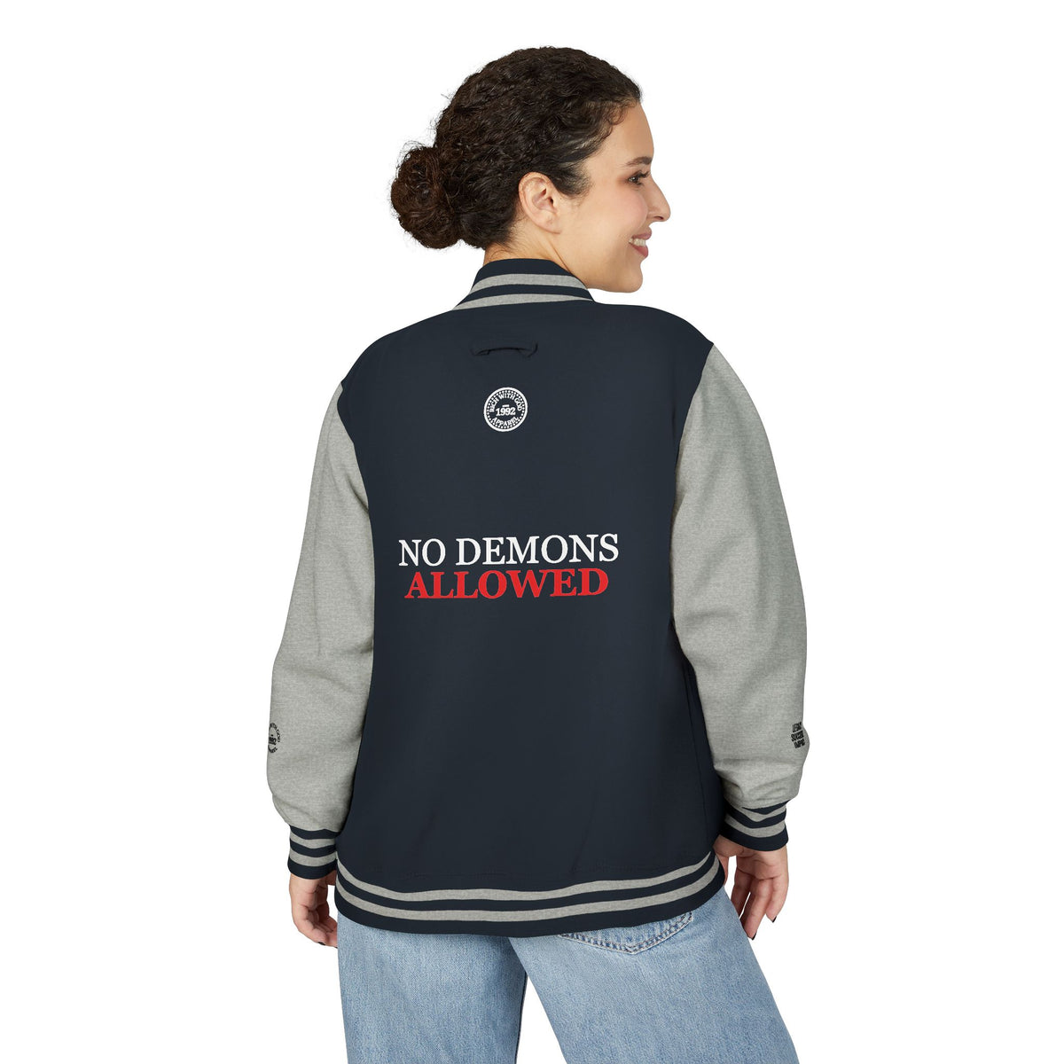 Demon Free Zone Varsity Letterman Jacket