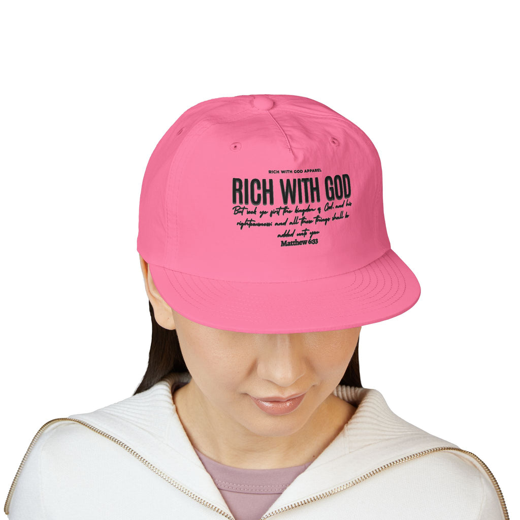 Rich With God Matthew 6:33 Surf Cap Snapback