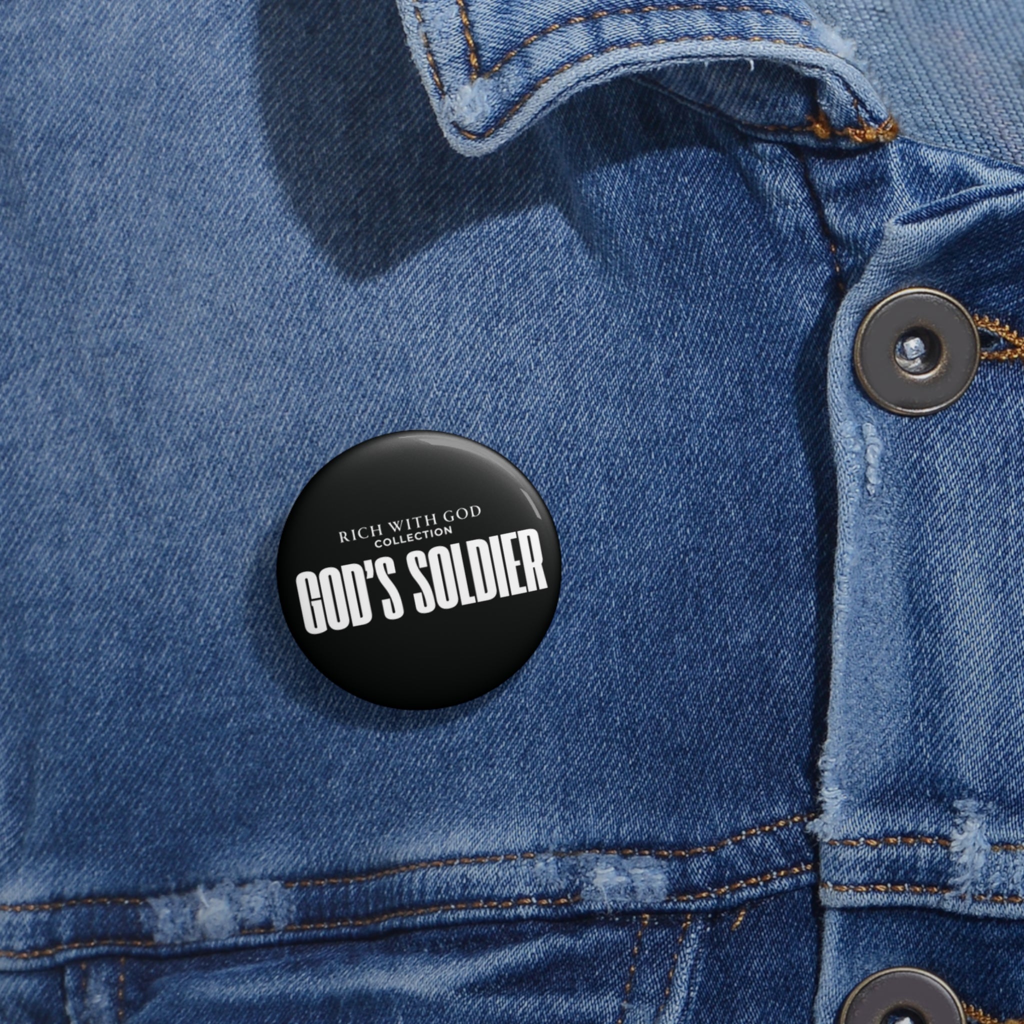 "God's Soldier" Pin Button