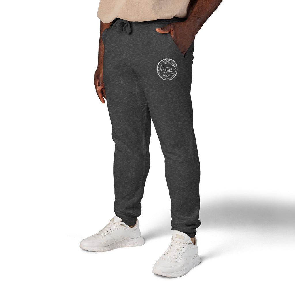 Rich With God Apparel Unisex Fleece Sweatpants (Embroidery)