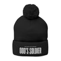 God's Soldier Embroidered Pom-Pom Beanie