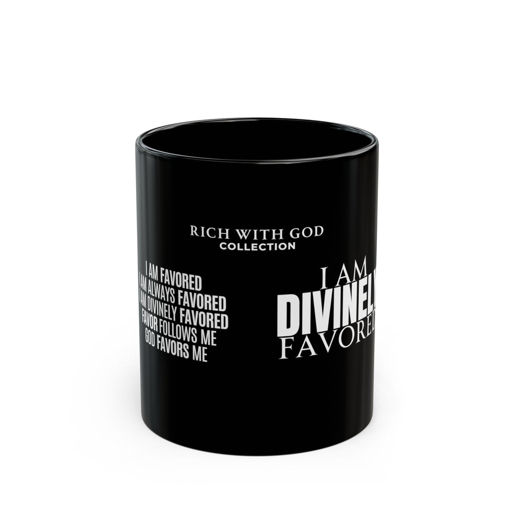 I Am Divinely Favored Black Mug (11oz, 15oz)
